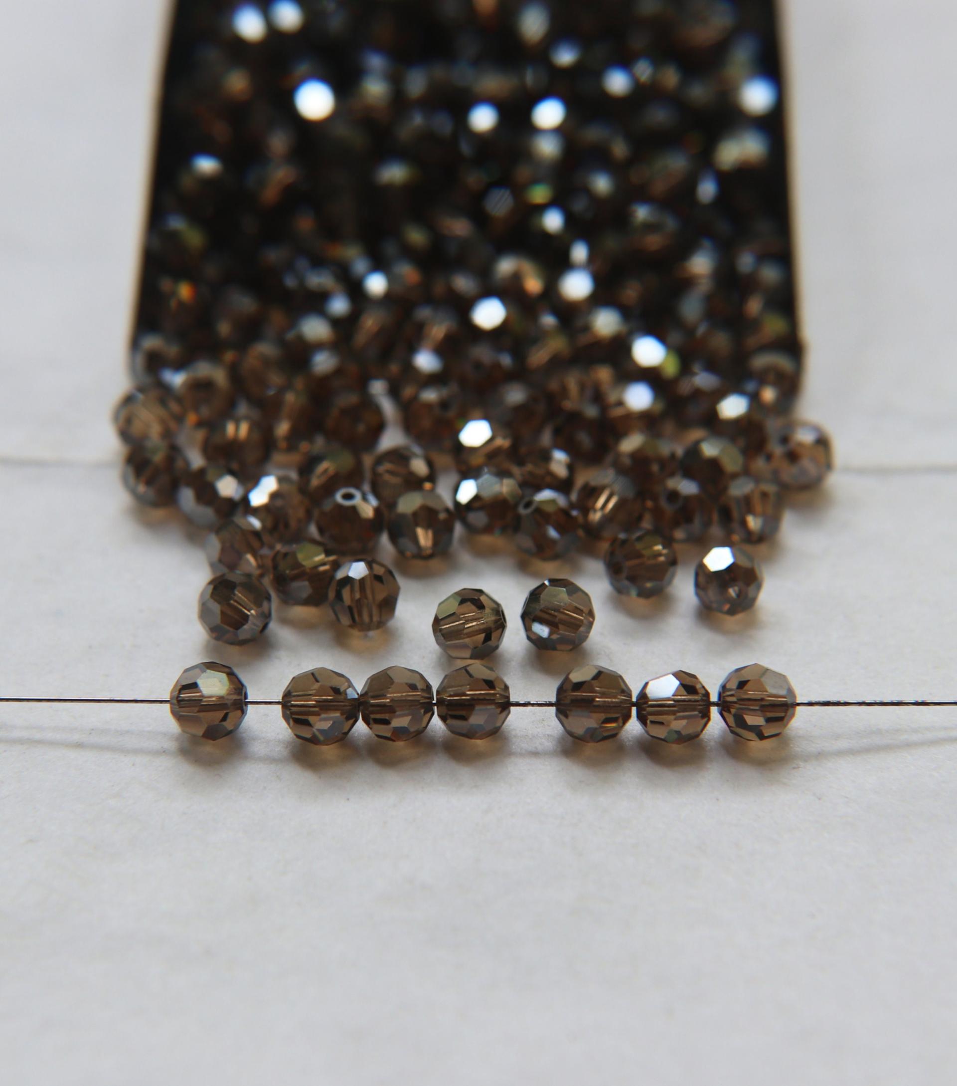 5mm Swarovski Elements Article 5000 Light Colorado Topaz Satin Faceted Round Beads 6/12/36/172/44/288/720 Pieces