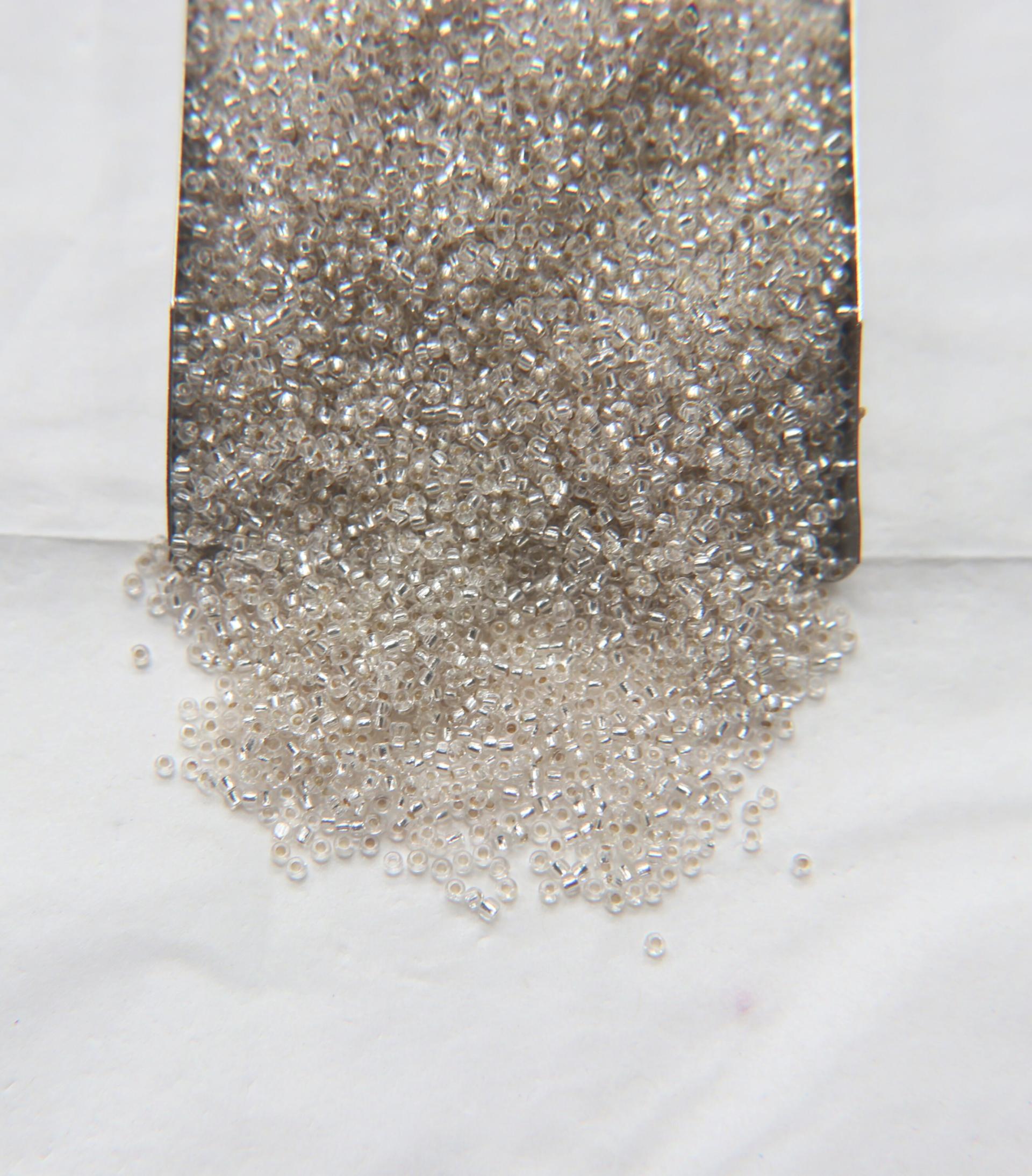 13/0 Charlotte Cut Beads Crystal Silver Lined 5/10/20/50/250/500 craft supplies, jewelry making, embroidery materials, vintage