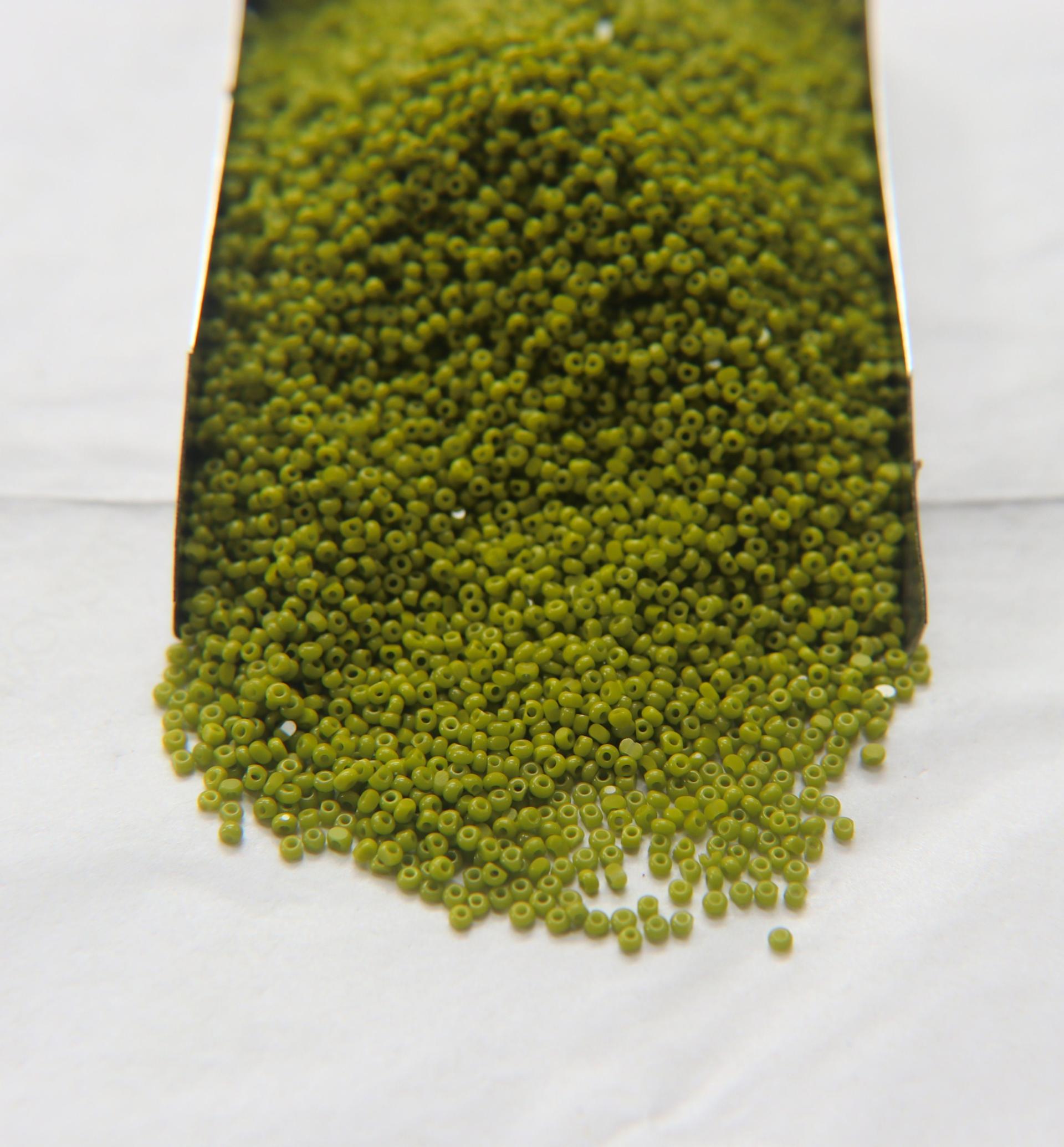 13/0 Charlotte Cut Beads 53430 Opaque Olivine 5/10/20/50/250/500 Grams craft supplies, jewelry making, embroidery materials, vintage beads