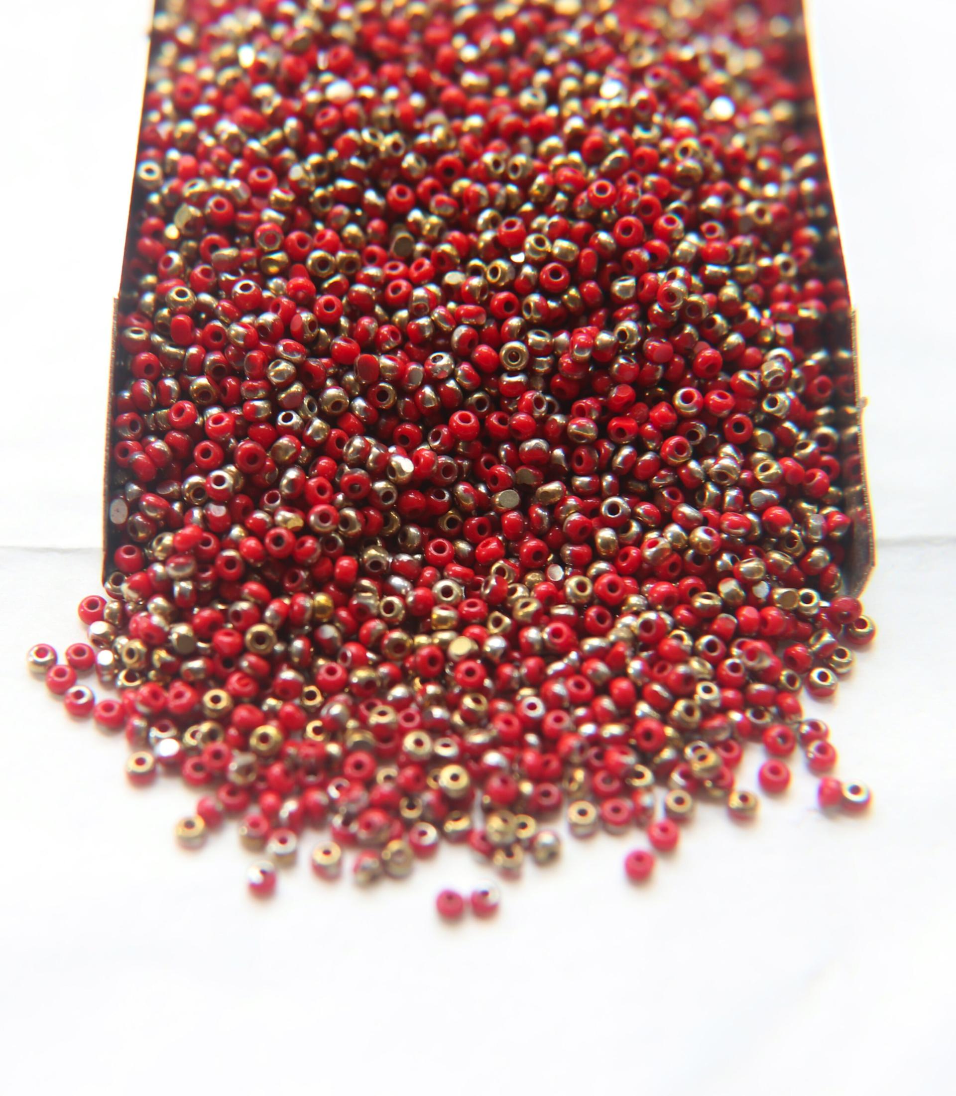 11/0 Charlotte Cut Beads Patina Opaque Red Coral Bronze Gold 10/20/50/250/500 Grams PREMIUM MATERIALS