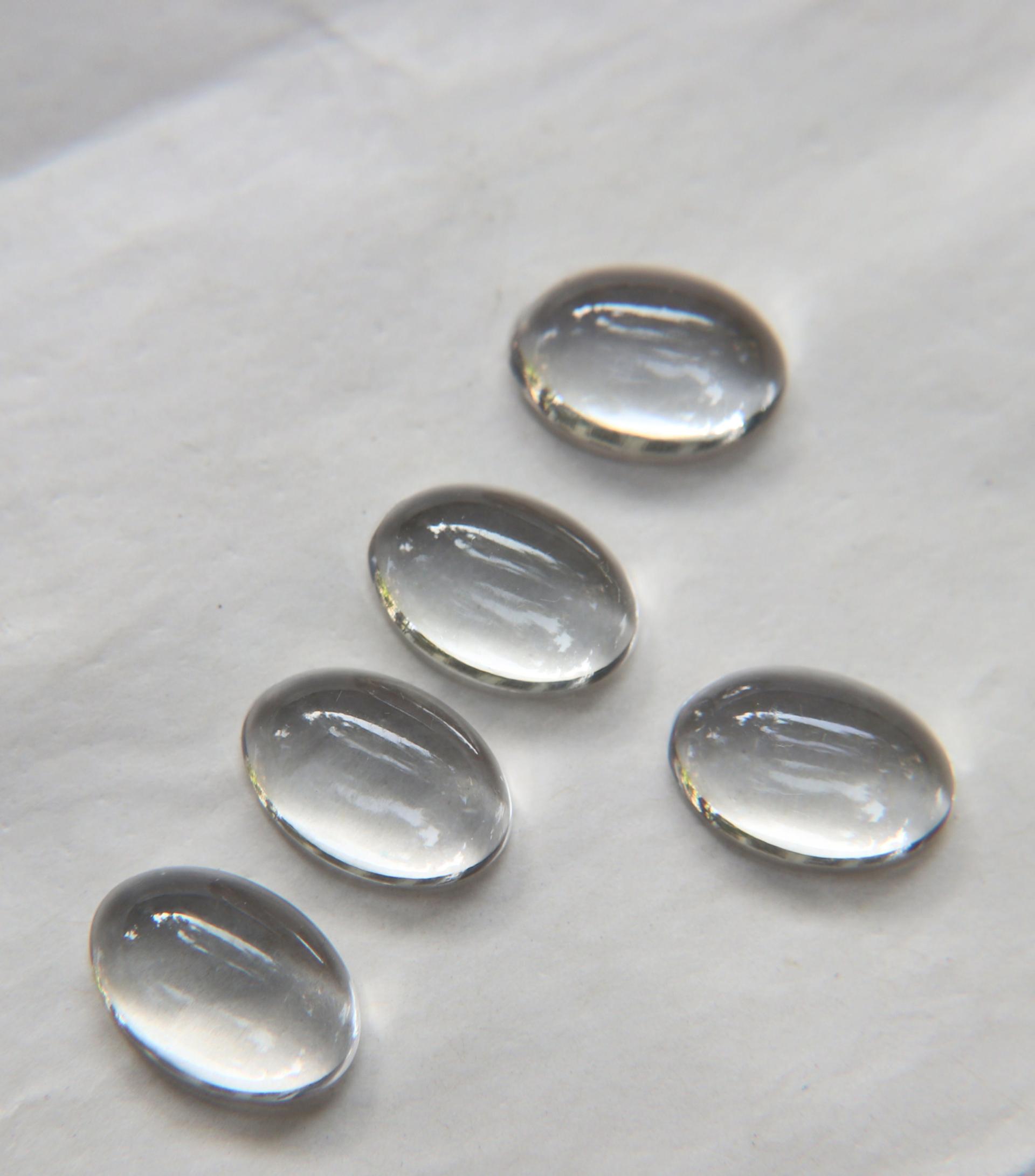 Swarovski 16x11 mm Vintage Crystal Flat Back Oval Cabochon Cabs in Crystal unfoiled 2/6 Pieces