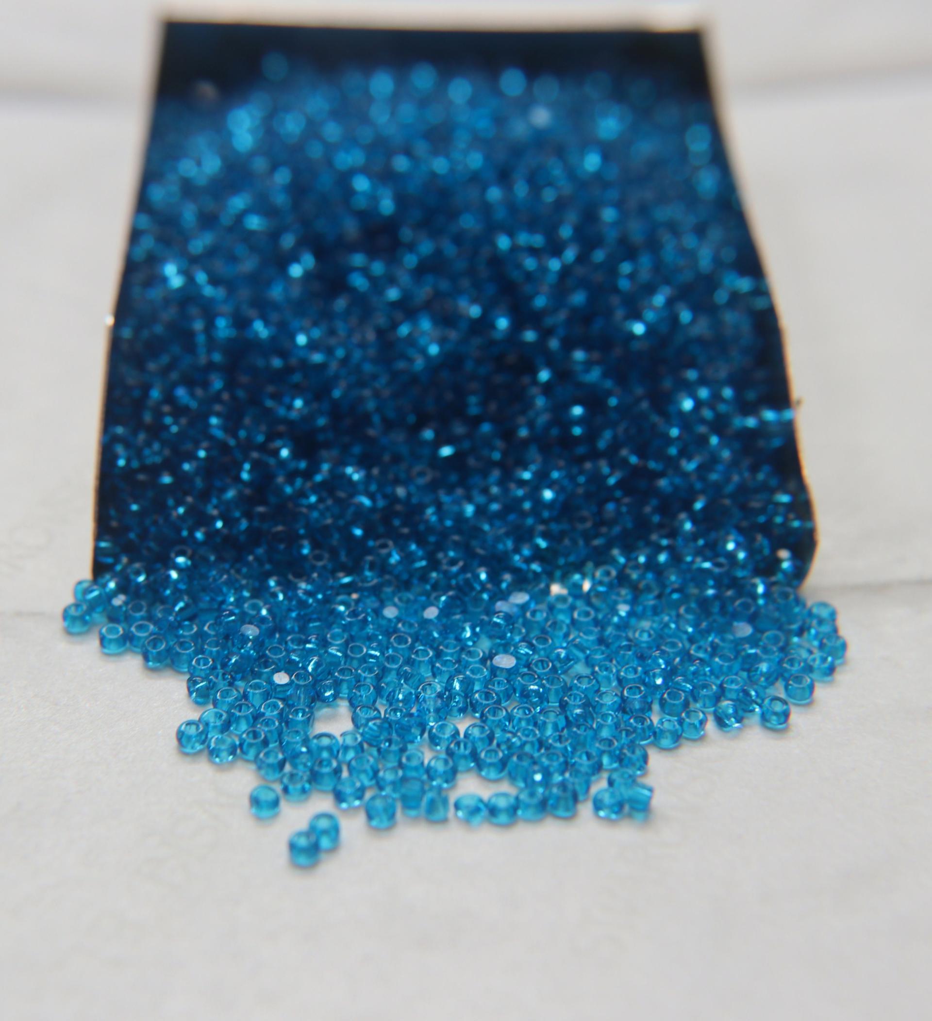 11/0 Charlotte true Cut Beads 60150 Dark Aqua Transparent 10/20/50/250/500 grams PREMIUM SEED Beads, vintage supplies