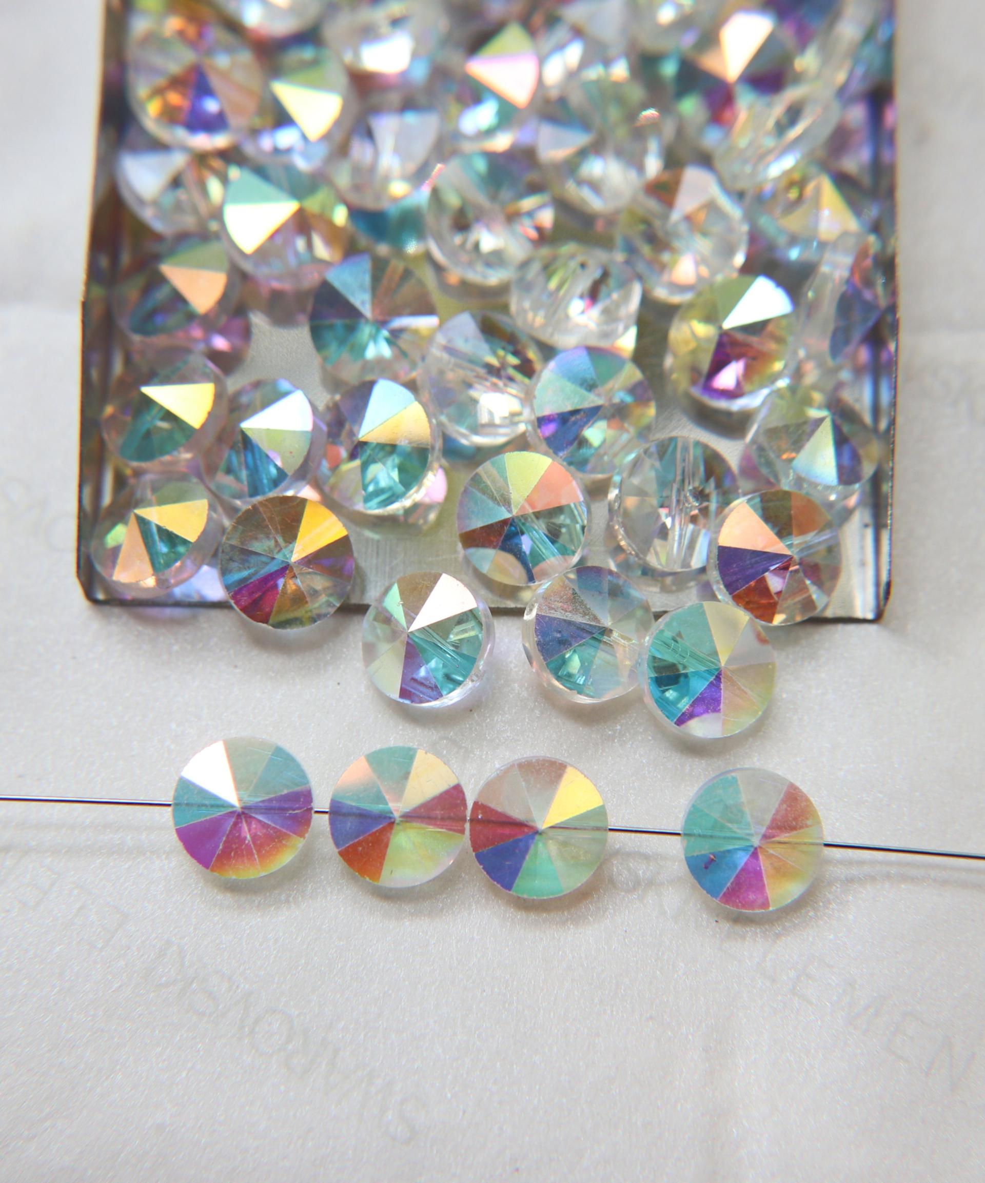 10mm SWAROVSKI 5102 Rivoli Crystal Beads in Crystal Aurore Boreale 2/4/24/72/144 Pieces PREMIUM Materials