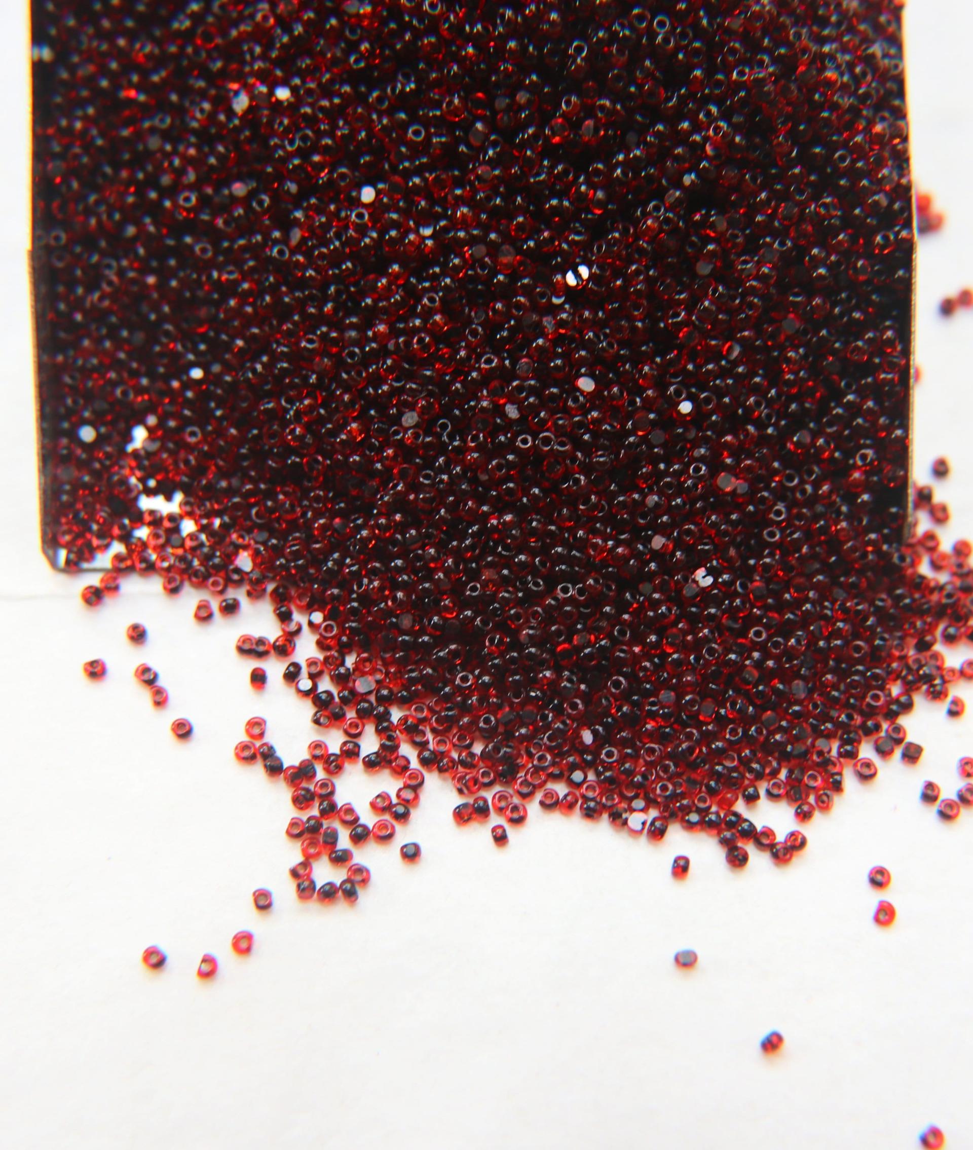 13/0 Charlotte Cut Beads Light Red Jet Lined Crystal 5/10/20/50/250/500 Grams craft supplies, jewelry making, embroidery materials, vintage
