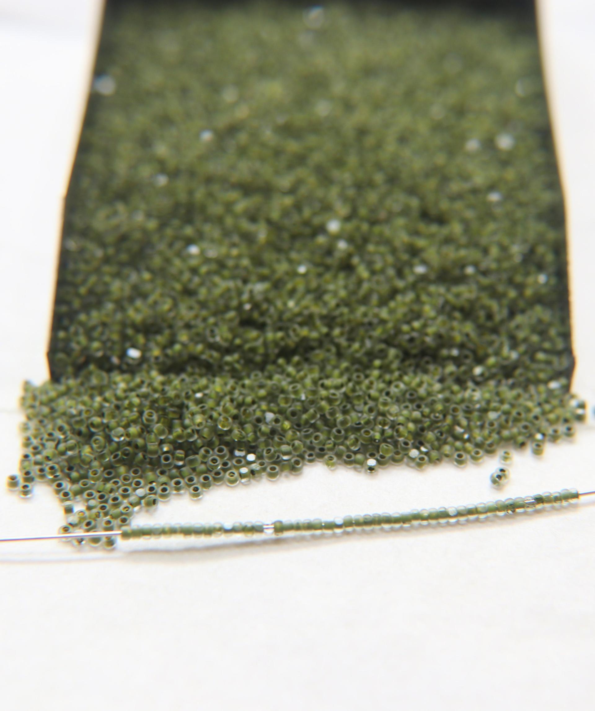 13/0 Charlotte Cut Beads Crystal Matt Olivine Lined 5/10/20/50/250/500 Grams embroidery materials, jewelry making, vintage beads