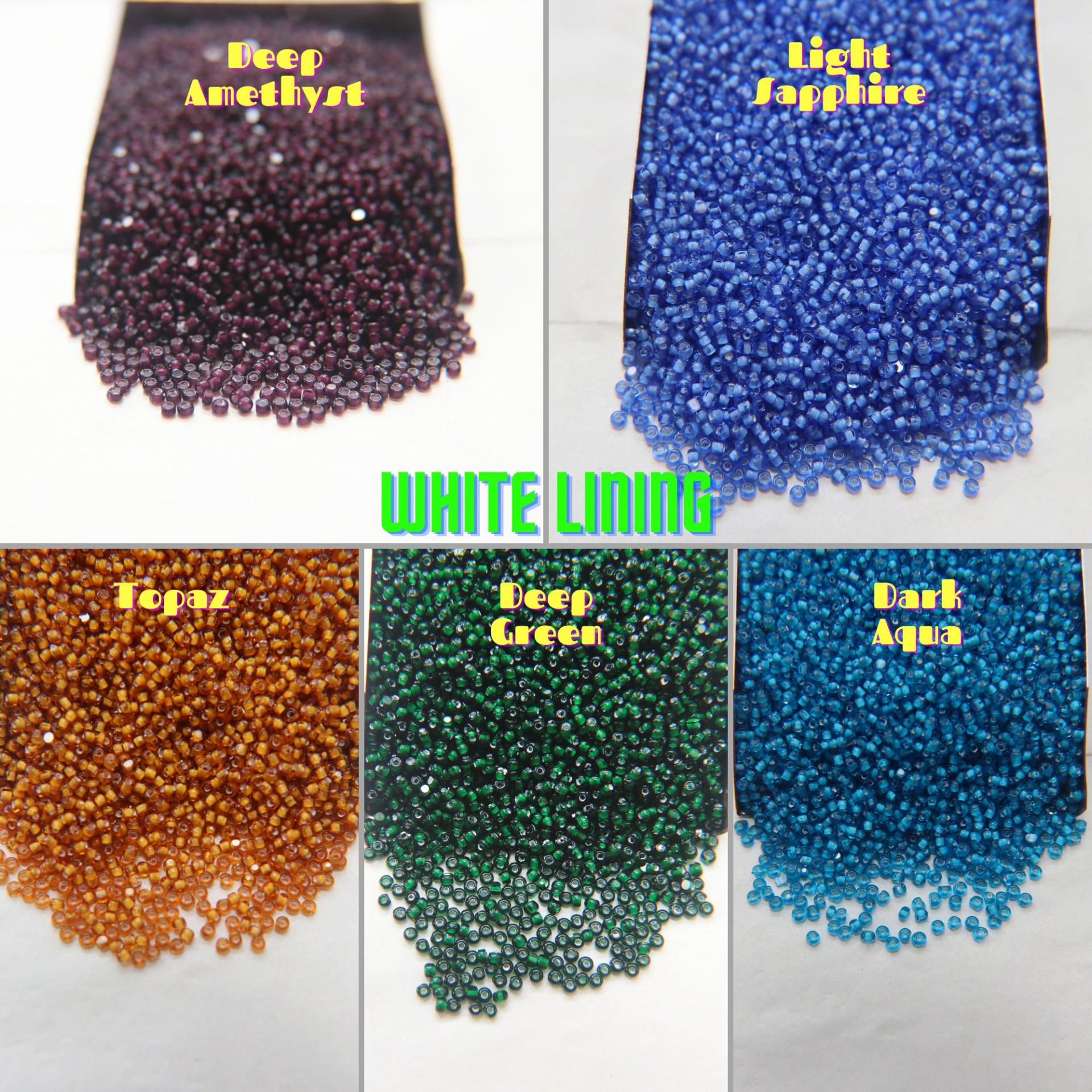 11/0 Charlotte Cut Beads in White Lining in transparent colors (23 Colors) 10/20/50/250/500 Grams PREMIUM SEED BEADS, native supply