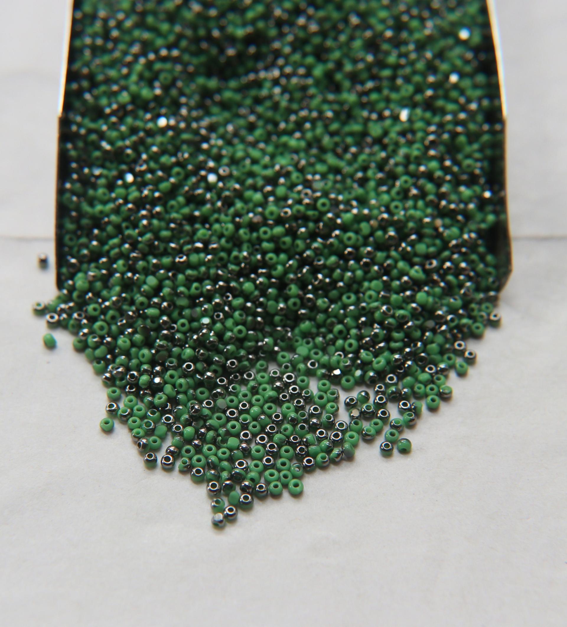 13/0 Charlotte Cut Beads Patina Opaque Light Green Gunmetal 5/10/20/50/250/500 Grams glass beads, jewelry supply, findings, craft supply
