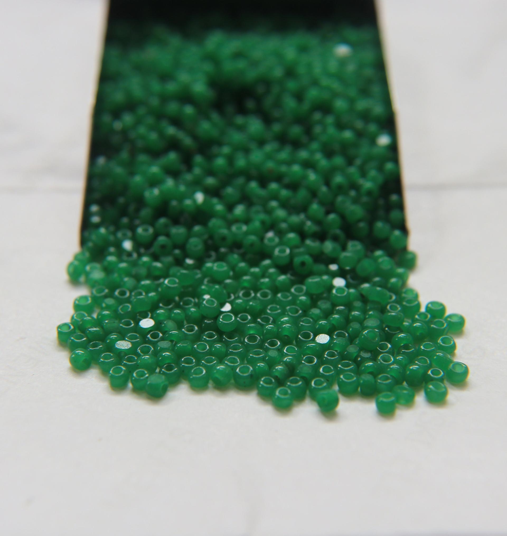 8/0 Charlotte Cut Beads 52240 Opal Green 10/20/50/250/500 Grams frosted glass beads, jewelry supply, vintage findings, craft supply