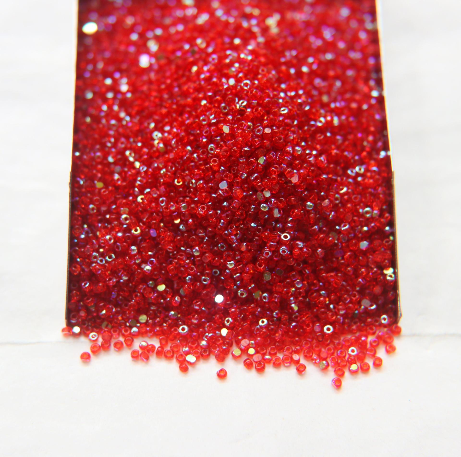 13/0 Charlotte Cut Beads Patina Light Red Transparent Aurore Boreale 5/10/20/50/250/500 Grams craft supplies, jewelry making