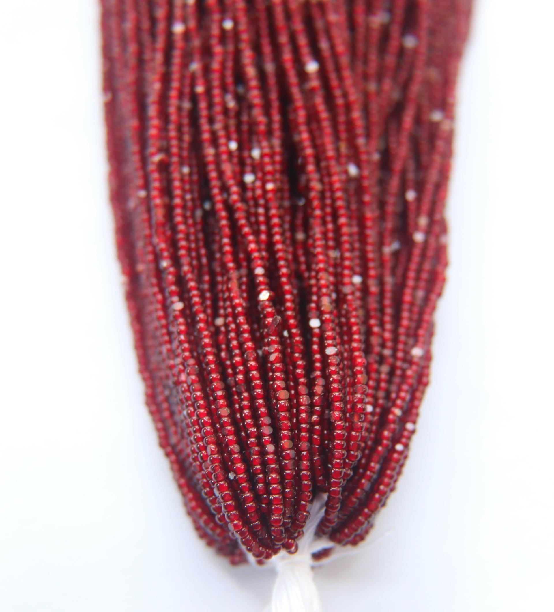 13/0 Hanks Charlotte Cut Beads Siam White Lined 1/5/25/50/100 Hanks jewellery rare glass beads, jewelry supply, findings, native supply