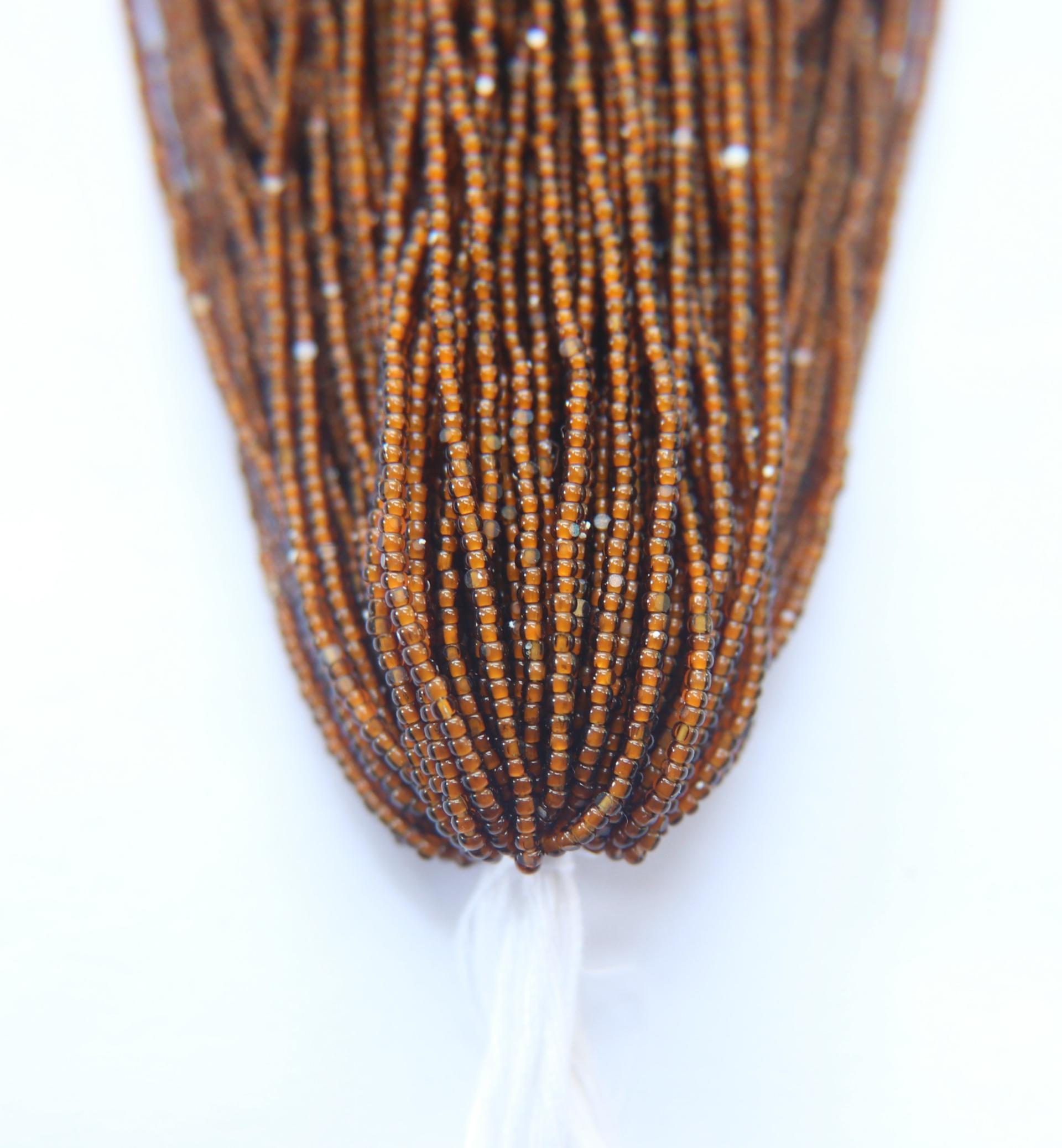 13/0 Hanks Charlotte Cut Beads Smoked Topaz White Lined 1/5/25/50/100 Hanks jewellery rare glass beads, jewelry supply, findings