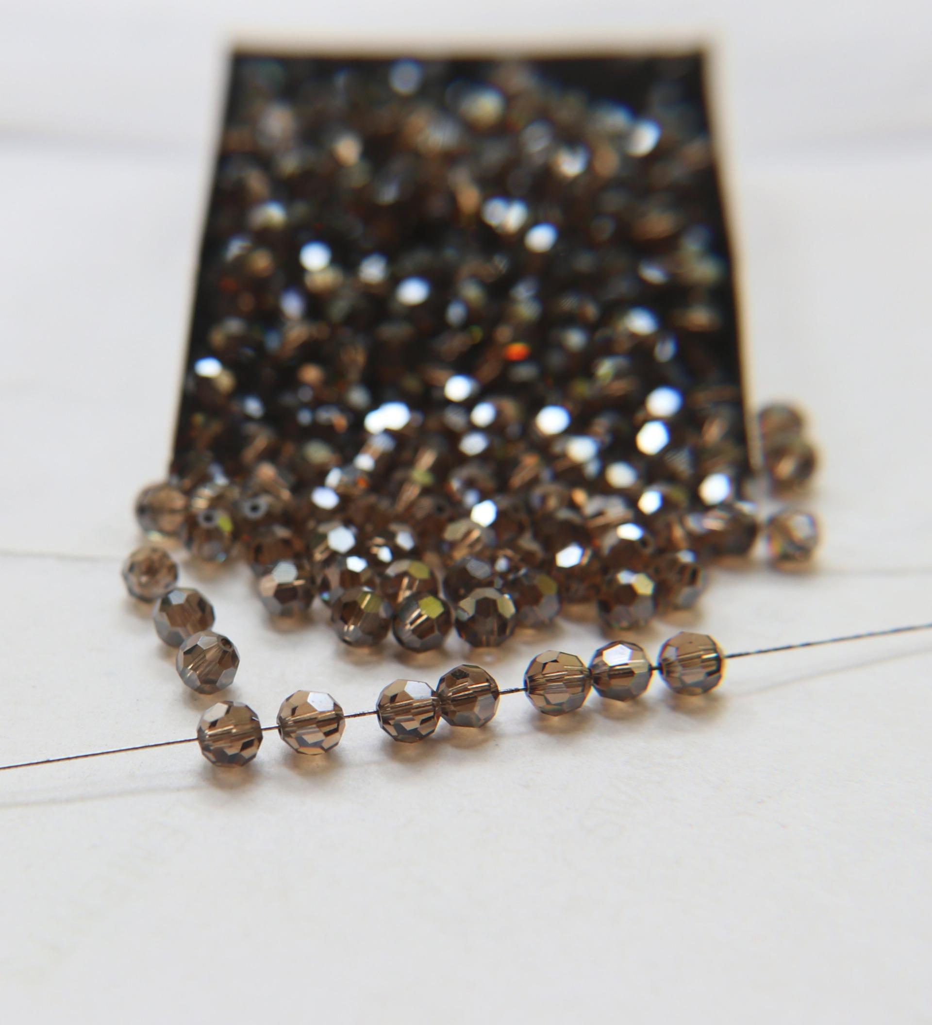5mm Swarovski Elements Article 5000 Light Colorado Topaz Satin Faceted Round Beads 6/12/36/172/44/288/720 Pieces