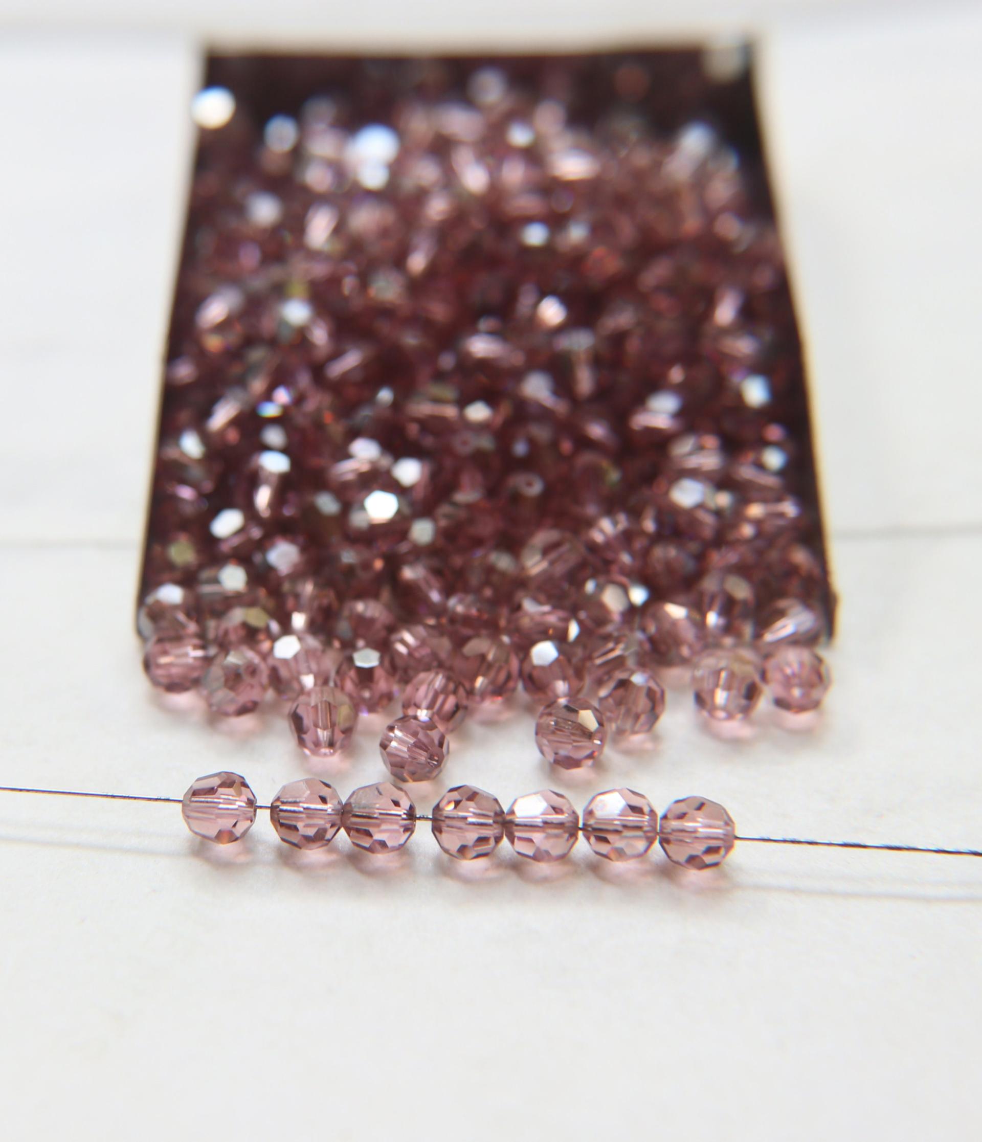 5mm Swarovski Elements Article 5000 Light Rose Satin Faceted Round Beads 6/12/36/172/44/288/720 Pieces