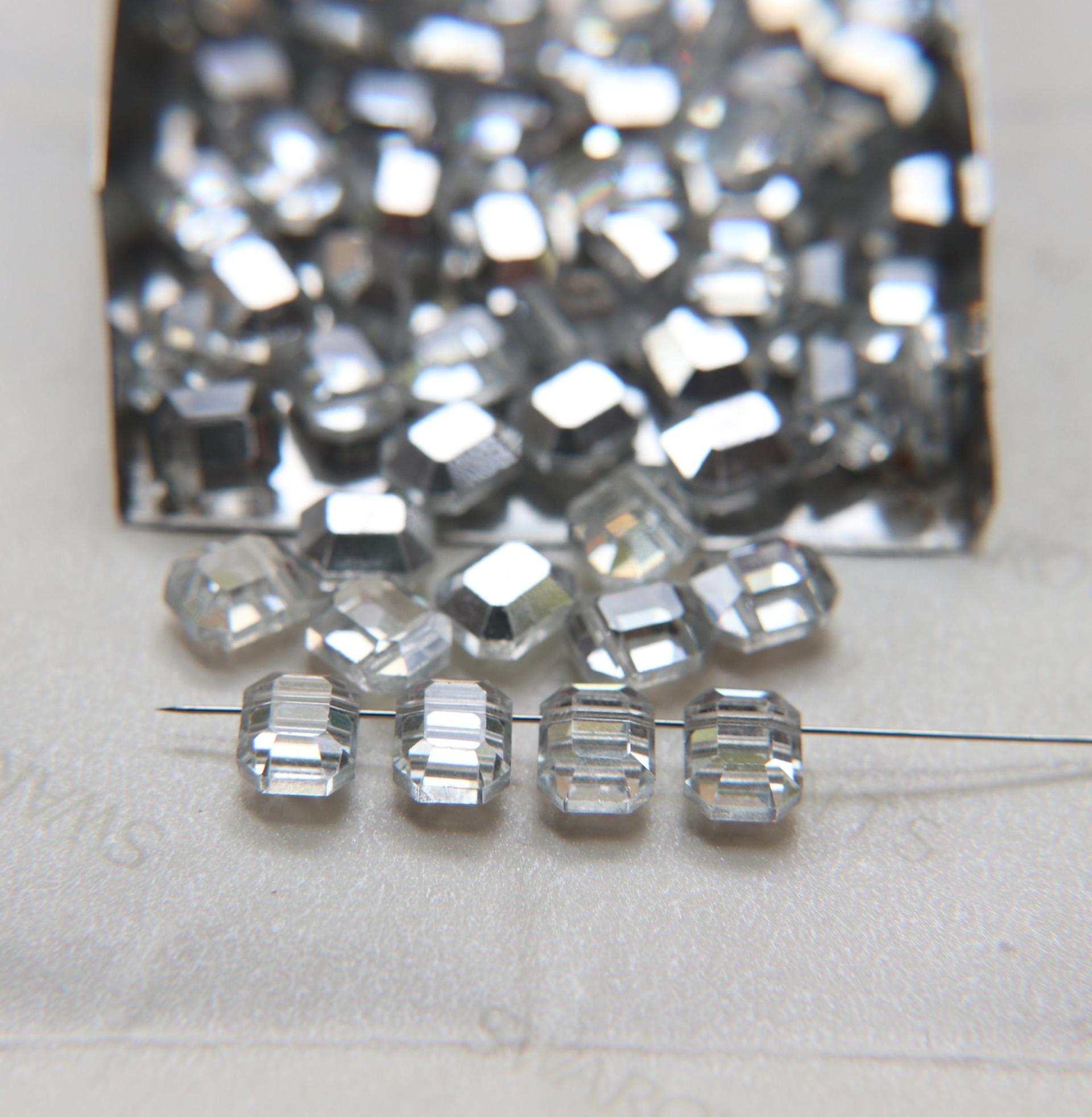 6x8mm 5105 - rare rectangular Crystal Comet Argent Swarovski crystal bead 6/24/72/144/288 Pieces vintage findings, Premium Materials