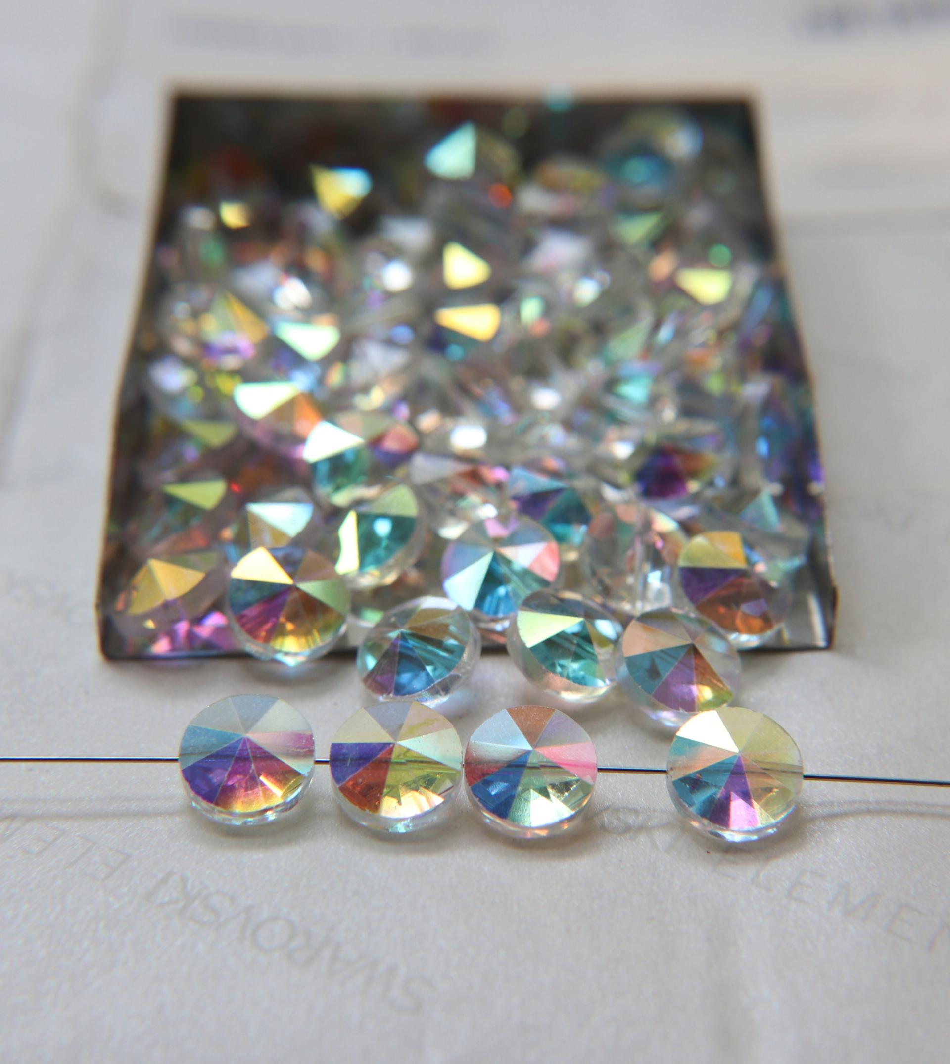 10mm SWAROVSKI 5102 Rivoli Crystal Beads in Crystal Aurore Boreale 2/4/24/72/144 Pieces PREMIUM Materials