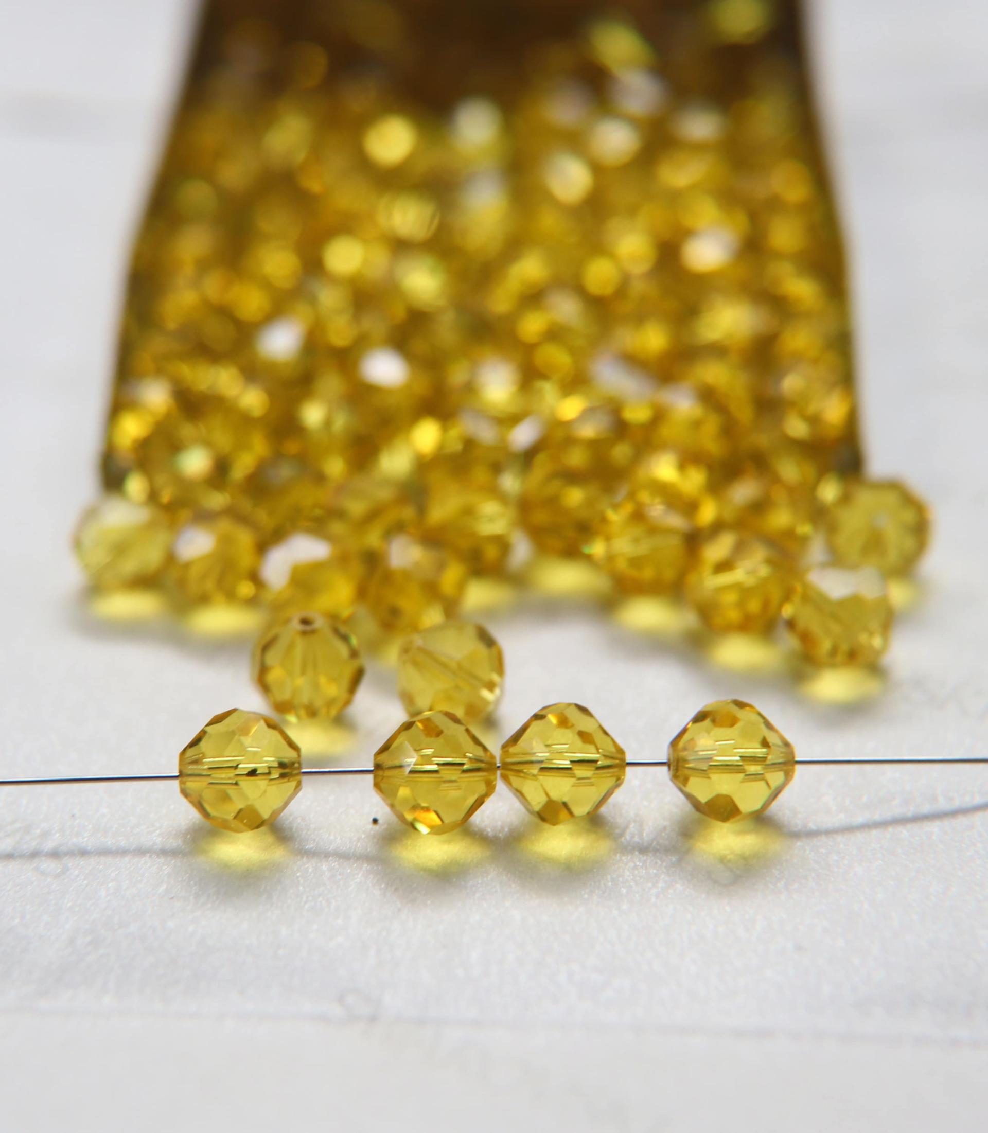 8mm Vintage Swarovski crystal beads, Light Topaz clear faceted article 5309 6/12/36/72/144 Pieces PREMIUM MATERIALS
