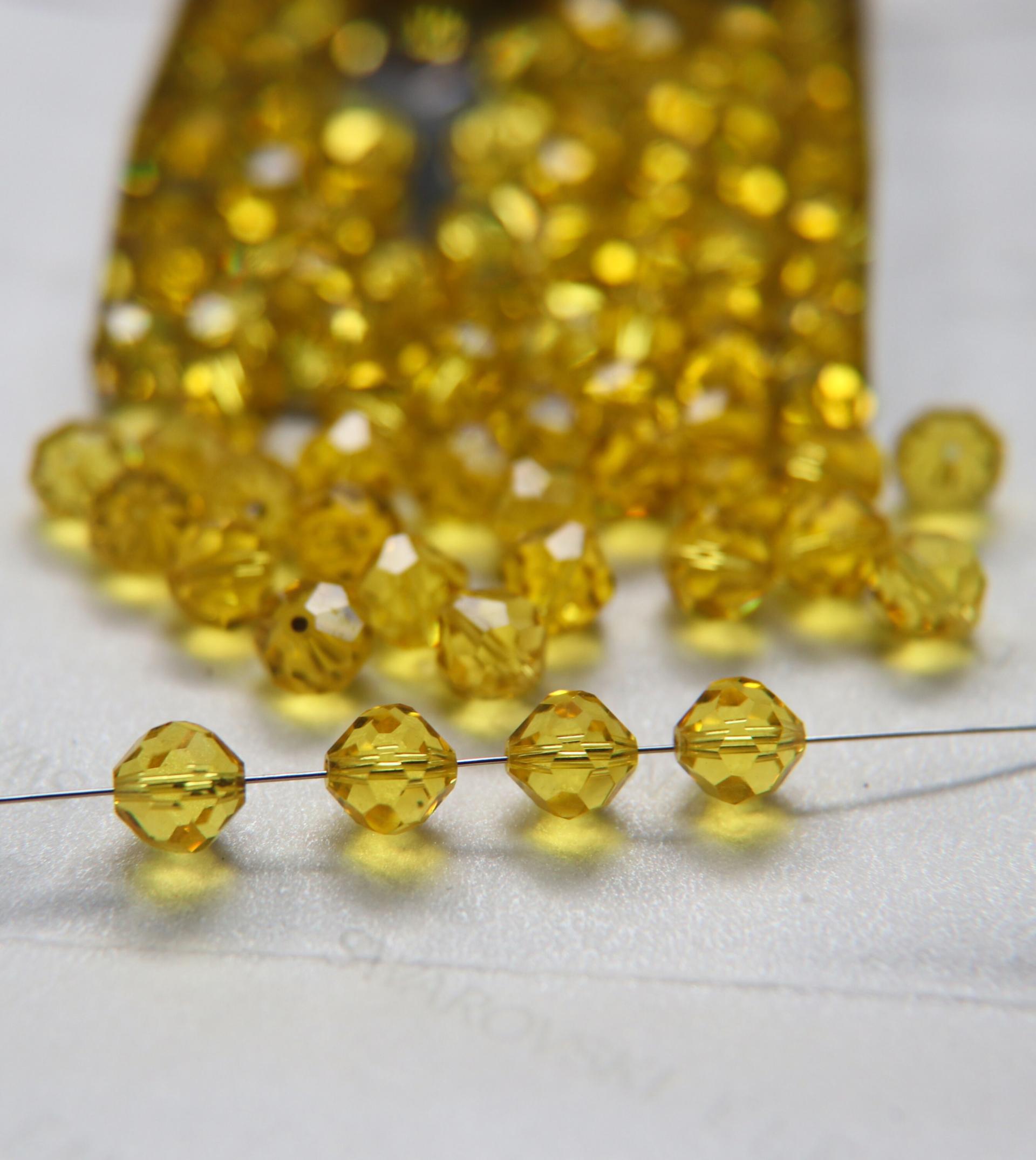8mm Vintage Swarovski crystal beads, Light Topaz clear faceted article 5309 6/12/36/72/144 Pieces PREMIUM MATERIALS