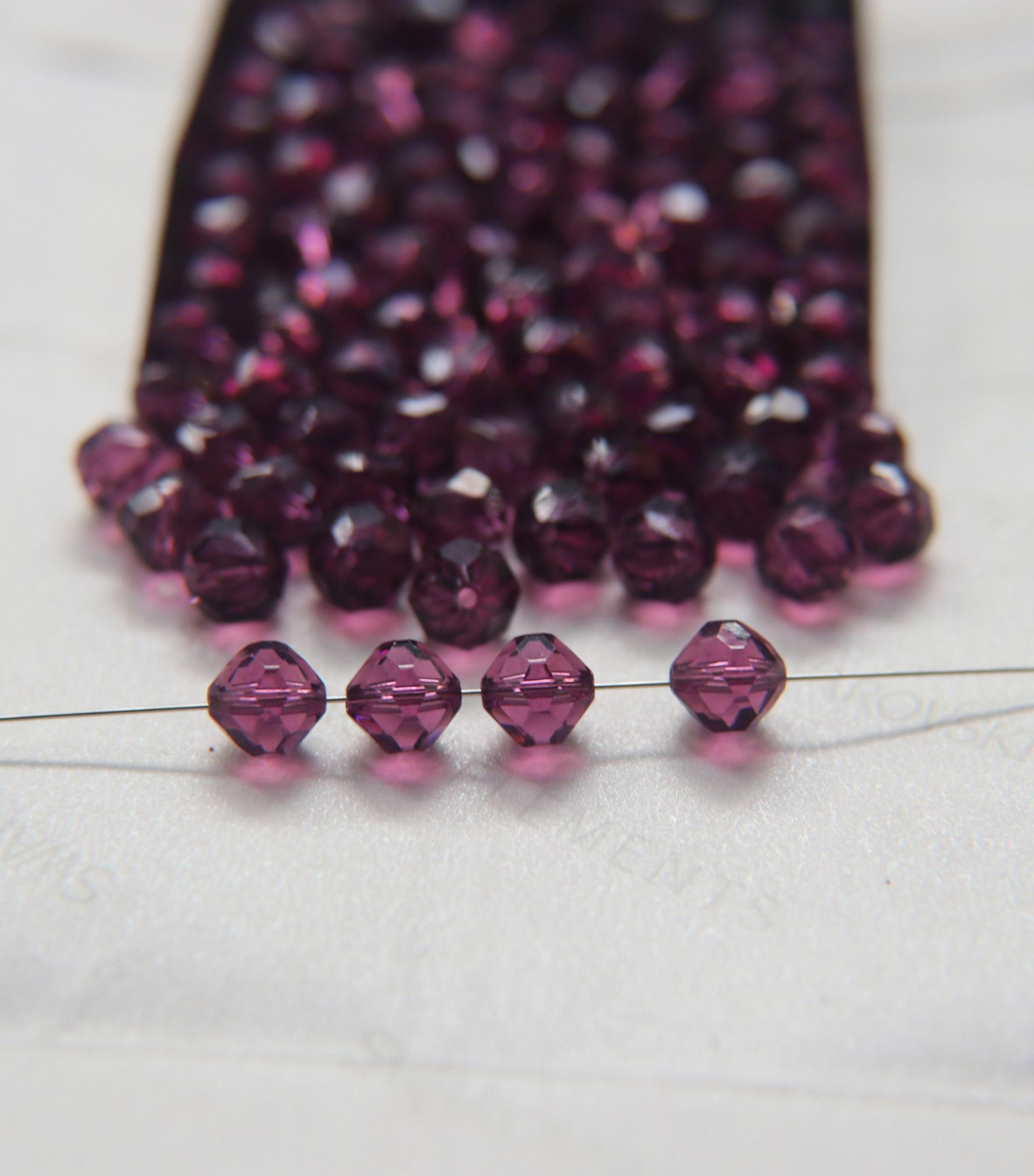 8mm Vintage Swarovski crystal beads, Amethyst clear faceted article 5309 6/12/36/72/144 Pieces PREMIUM MATERIALS
