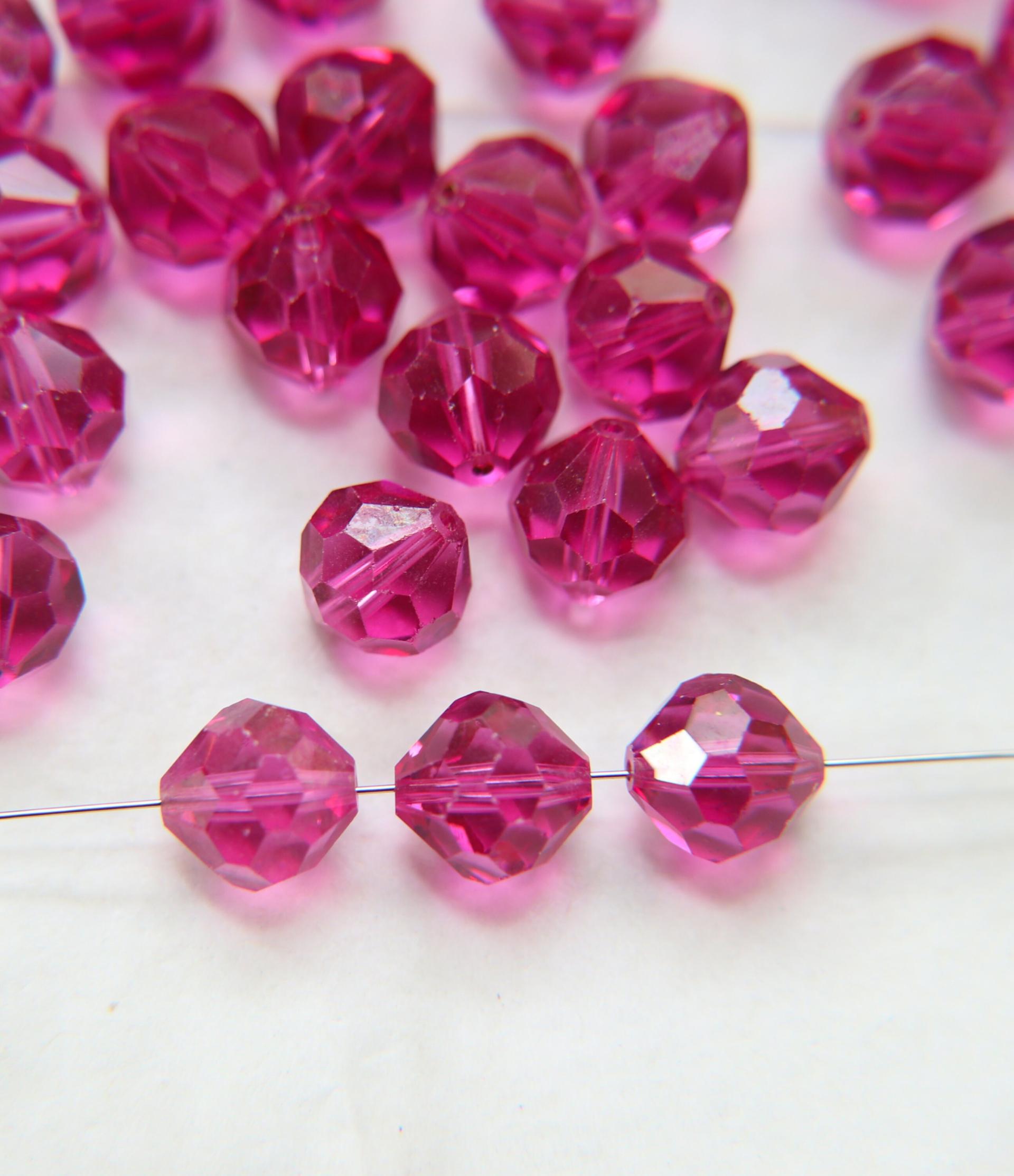 10mm Vintage Swarovski crystal beads, Fuchsia Vintage faceted article 5309, 2/6/12/36/72/144 Pieces Vintage findings