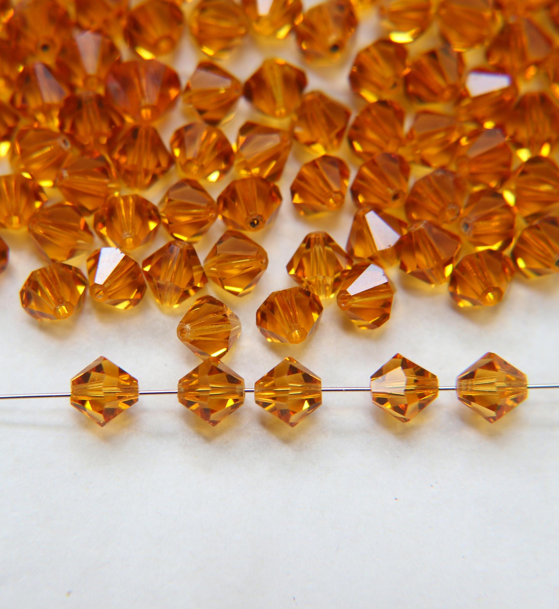 7mm Topaz Bicone beads Cuts 12/36/72/144/288 Pieces (203) Premium Materials