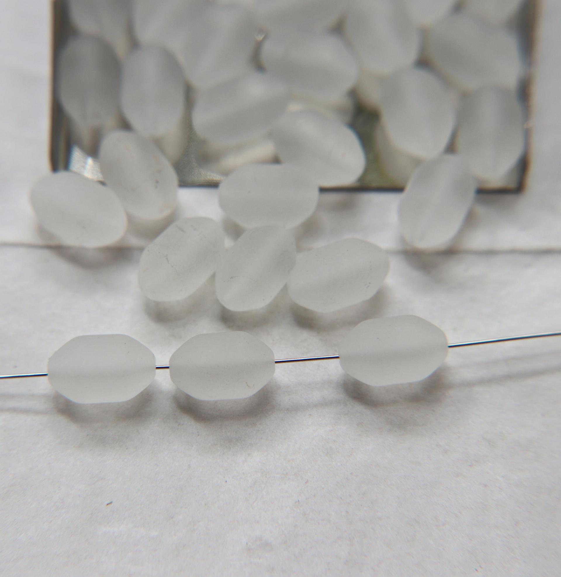 Vintage Swarovski 13X8 mm MATT Crystal Swarovski Elements 6/12/36 Pieces, vintage findings