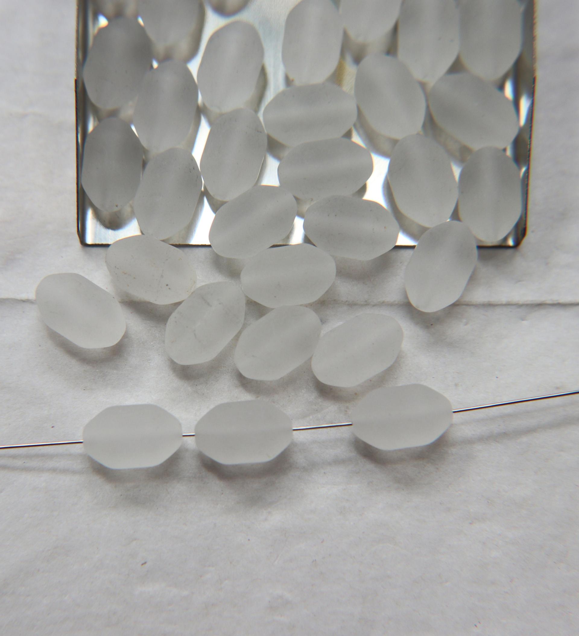 Vintage Swarovski 13X8 mm MATT Crystal Swarovski Elements 6/12/36 Pieces, vintage findings