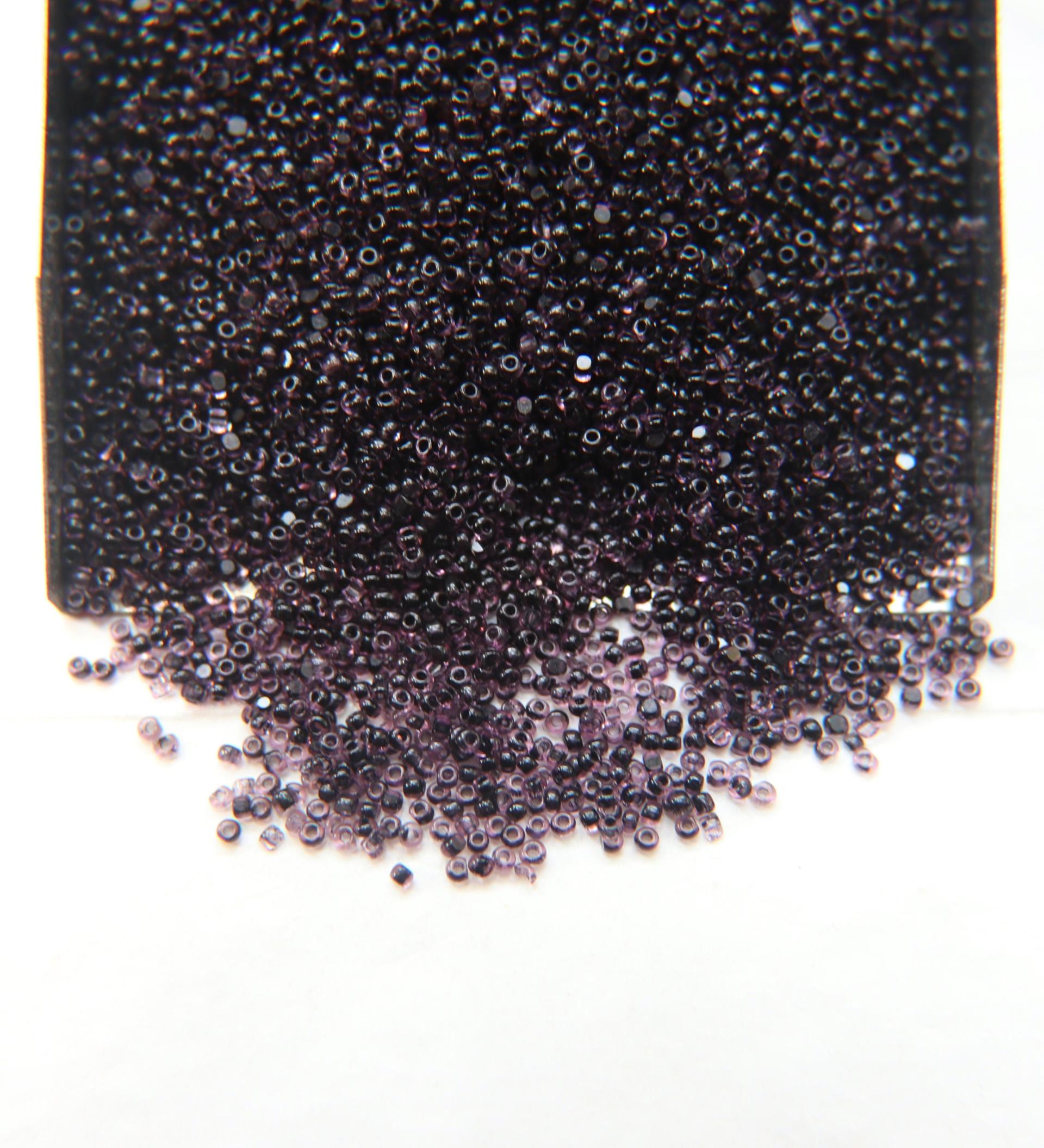 13/0 Charlotte Cut Beads Amethyst Jet Lined Crystal 5/10/20/50/250/500 Grams craft supplies, jewelry making, embroidery materials, vintage