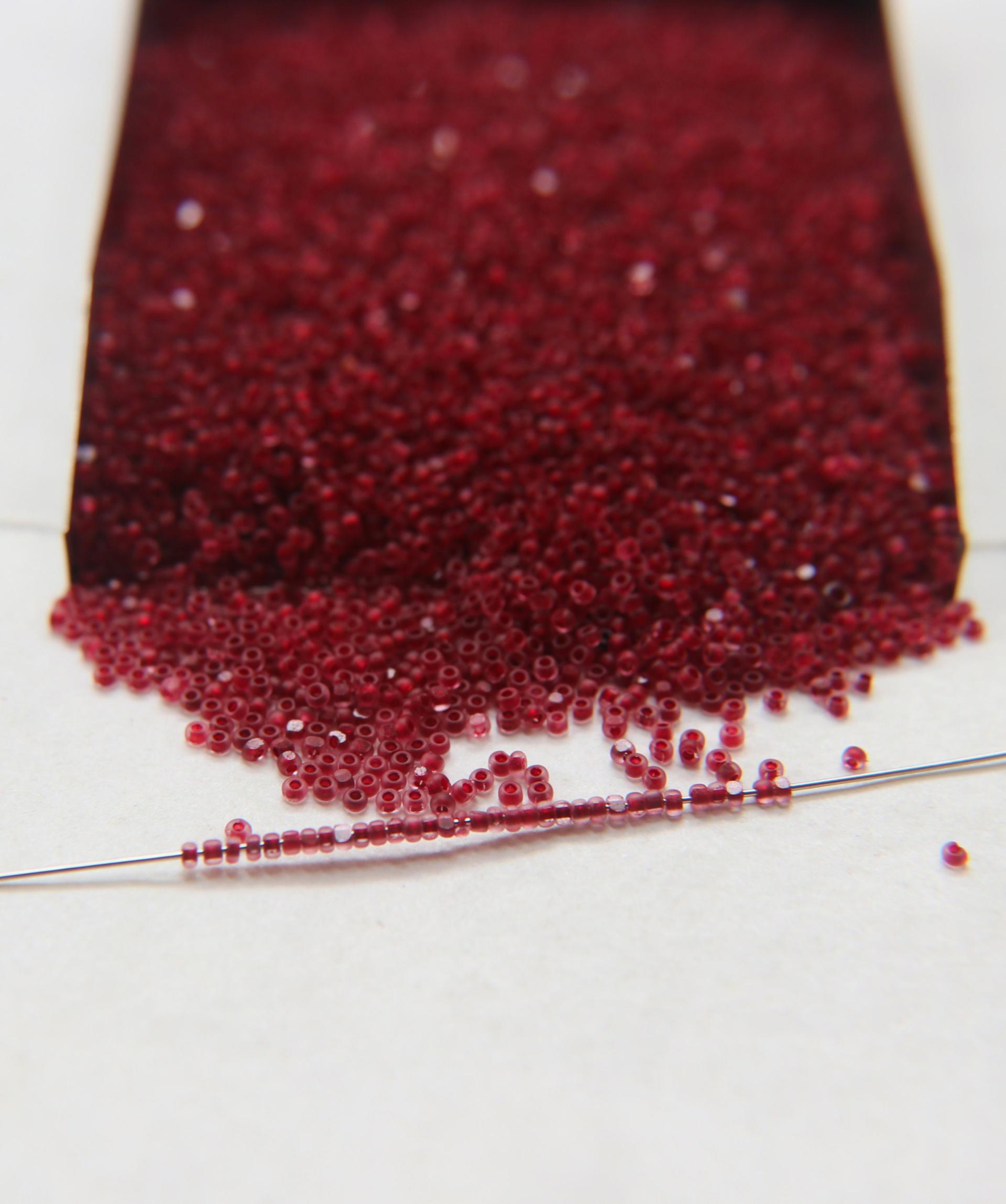 13/0 Charlotte Cut Beads Crystal Matt Ruby Lined 5/10/20/50/250/500 Grams embroidery materials, jewelry making, vintage beads
