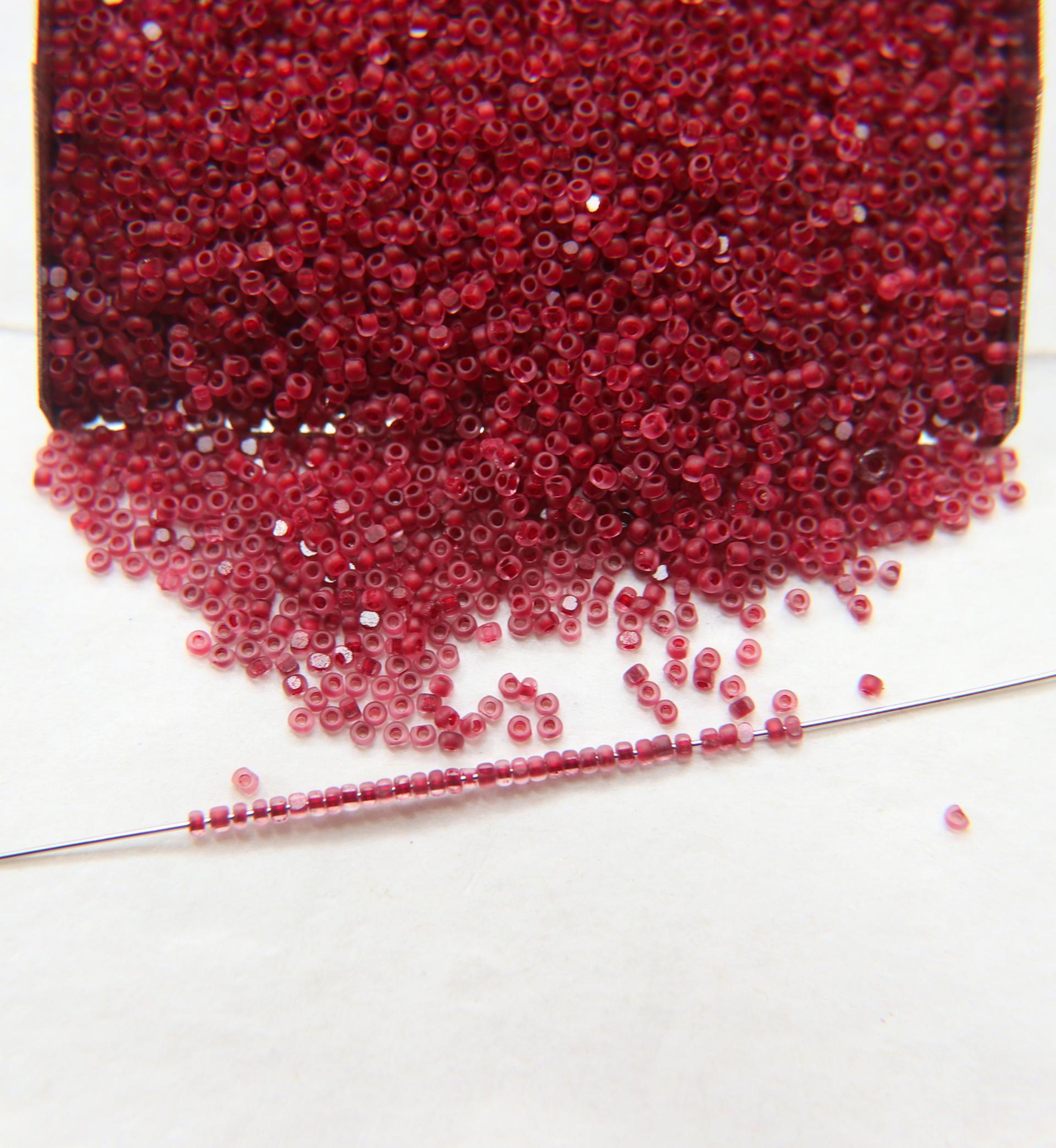 13/0 Charlotte Cut Beads Crystal Matt Ruby Lined 5/10/20/50/250/500 Grams embroidery materials, jewelry making, vintage beads