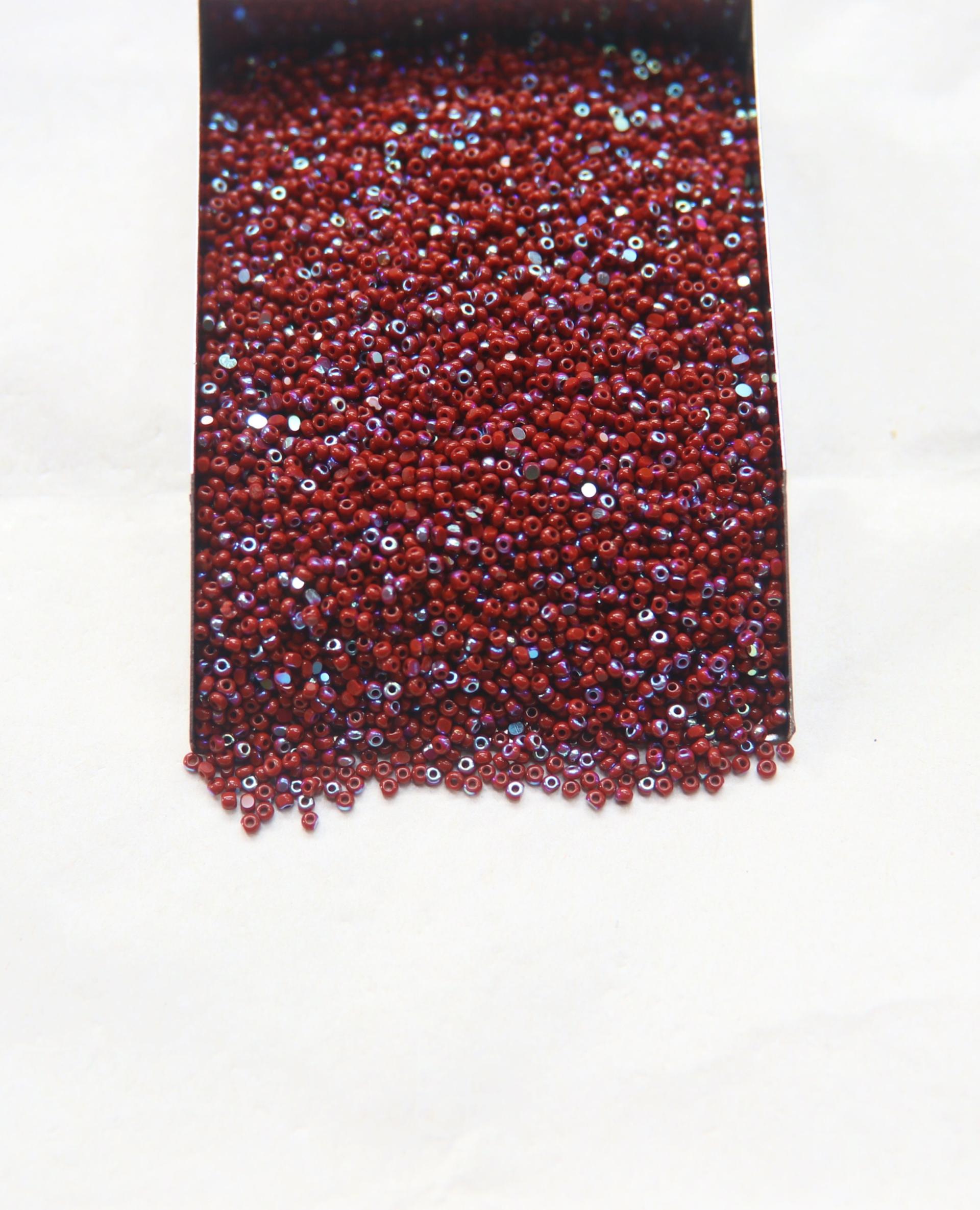13/0 Charlotte Cut Beads Patina Opaque Garnet Aurore Boreale 5/10/20/50/250/500 Grams PREMIUM MATERIALS