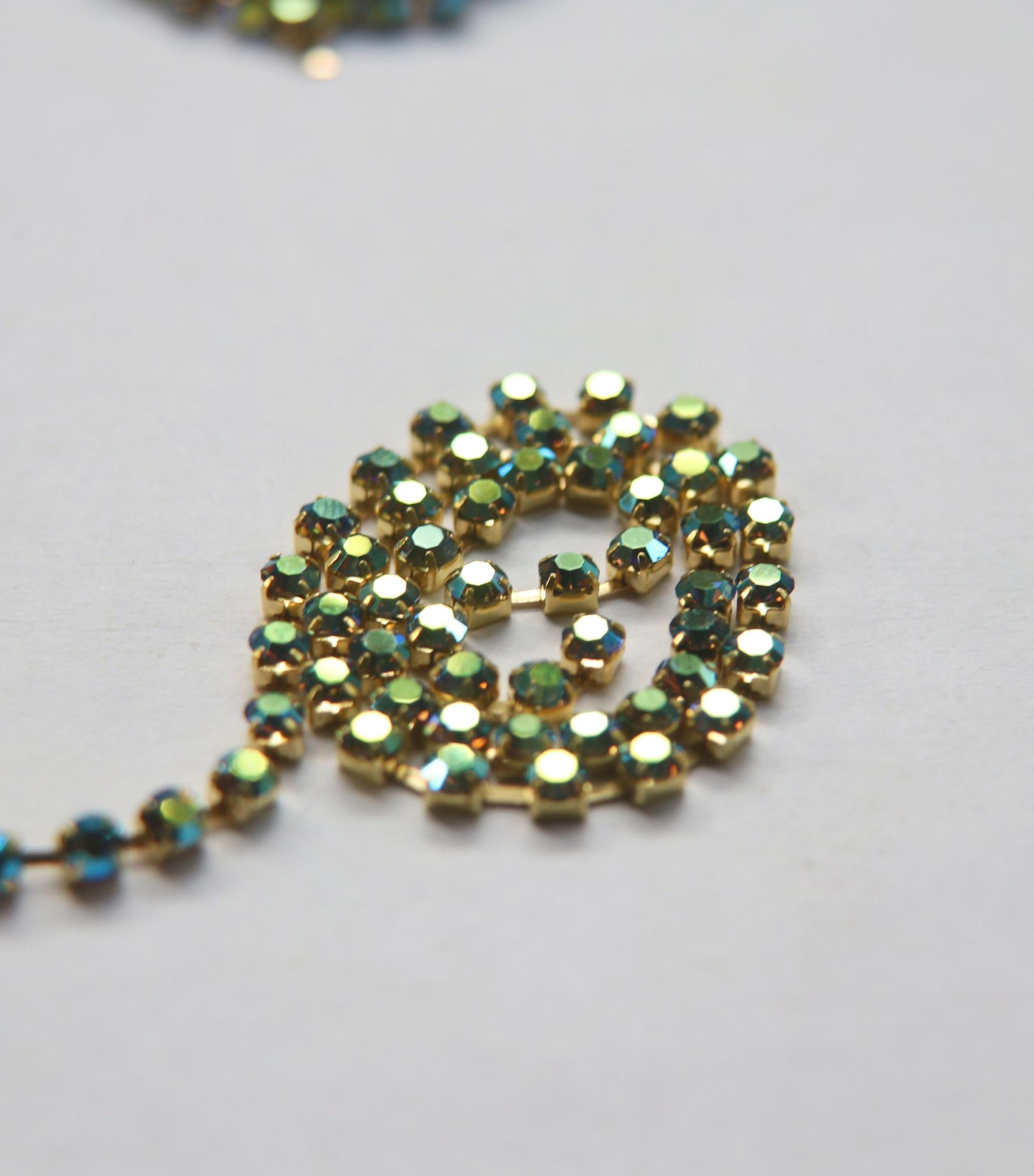 12SS Swarovski Vintage Rhinestone Chain in Black Diamond AB 3mm 0.5/1/2/5 Meters Wedding Bridal Supplies|Jewelry Making|Decoration, vintage