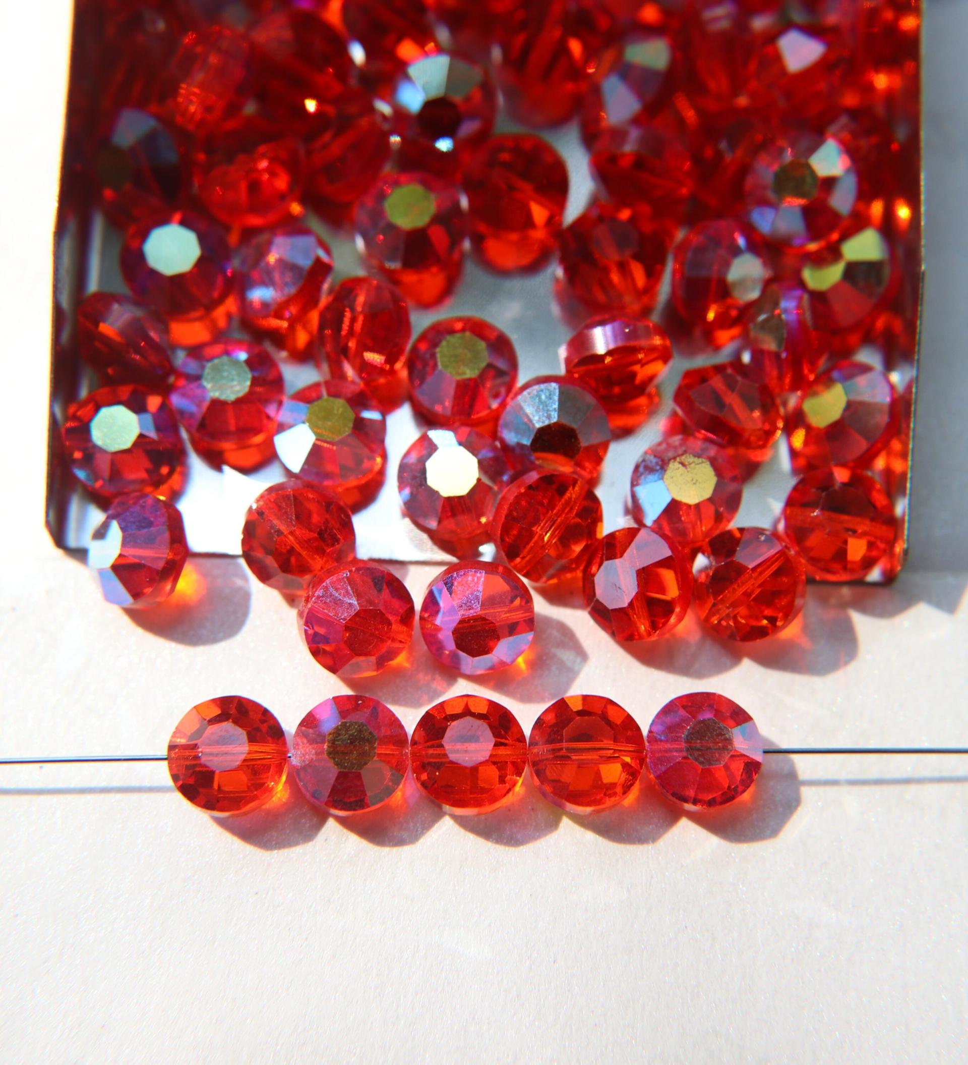 8mm Swarovski 5100 vintage round and slightly flattened crystal beads Sun Aurore Boreale 2/6/12/36/172/44/288 Pieces Vintage beads