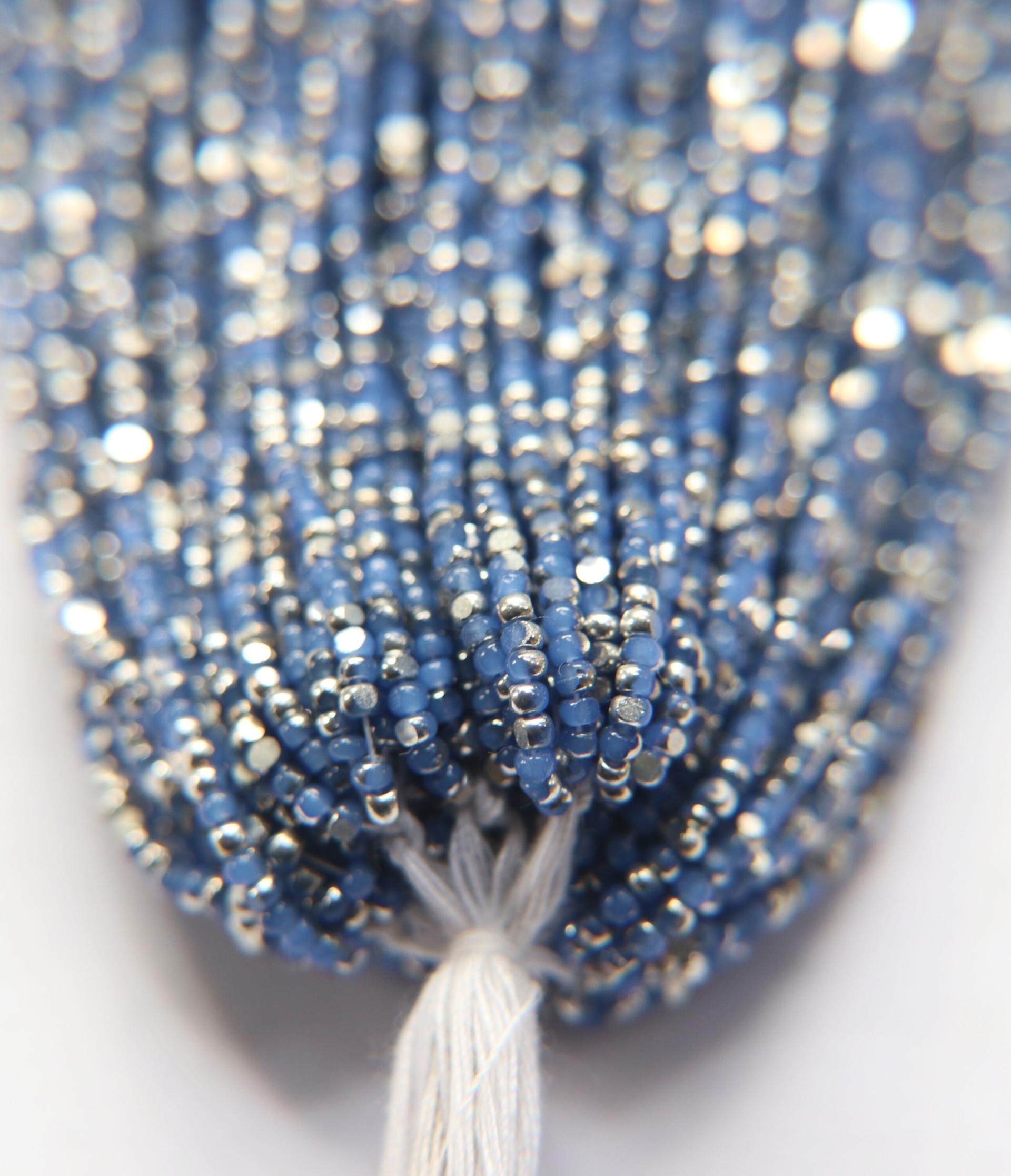 11/0 Hanks Charlotte Cut Beads Patina Premium Medium Sapphire Opal Silver 1/5/25/50/100 Hanks PREMIUM SEED BEADS, Native Supplies