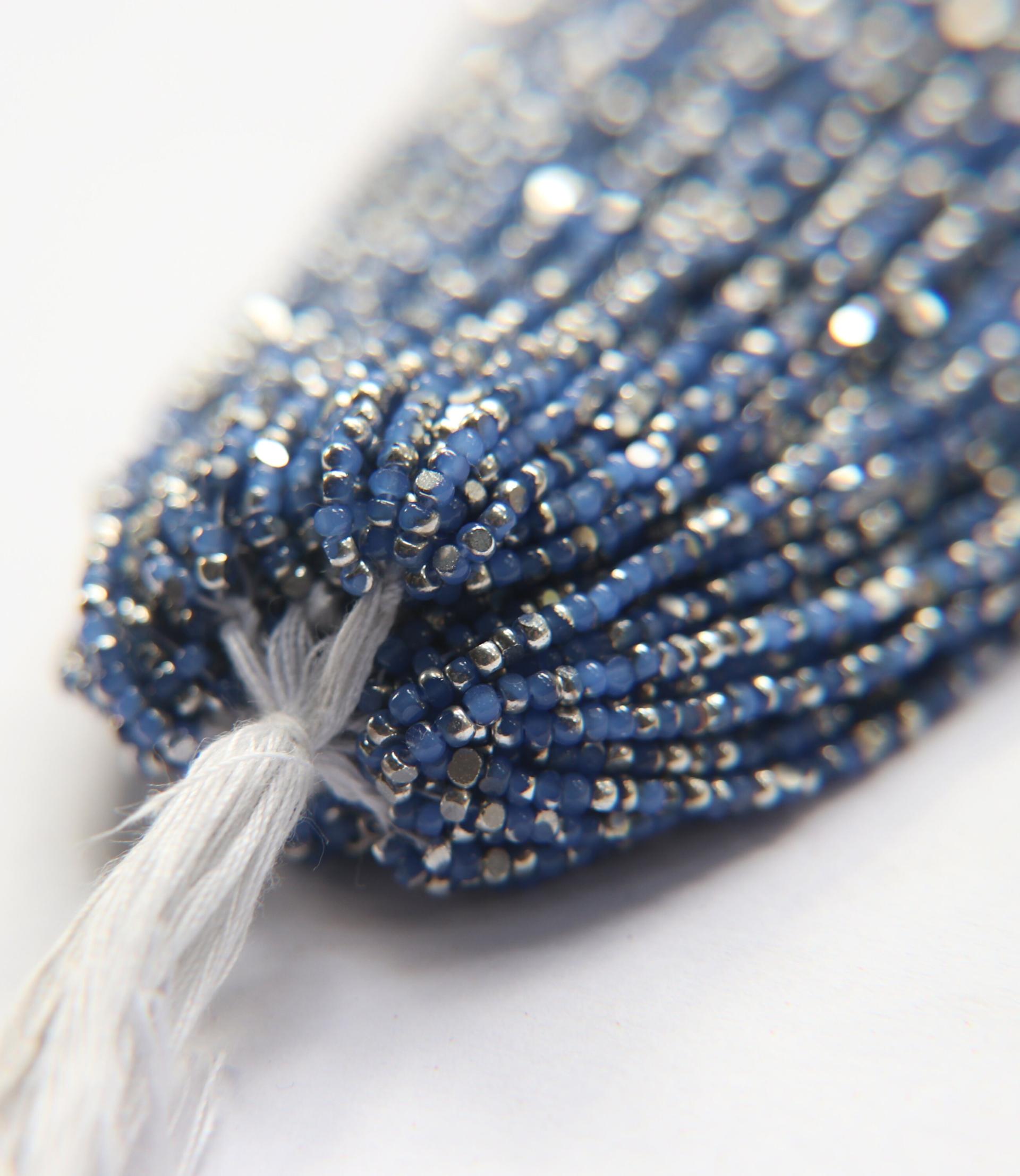 11/0 Hanks Charlotte Cut Beads Patina Premium Medium Sapphire Opal Silver 1/5/25/50/100 Hanks PREMIUM SEED BEADS, Native Supplies