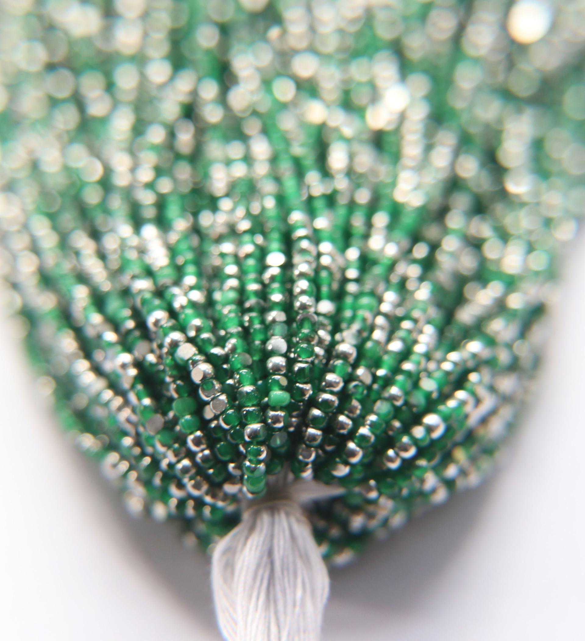 11/0 Hanks Charlotte Cut Beads Patina Opal Green Silver 1/5/25/50/100 Hanks PREMIUM SEED BEADS, Native Supplies