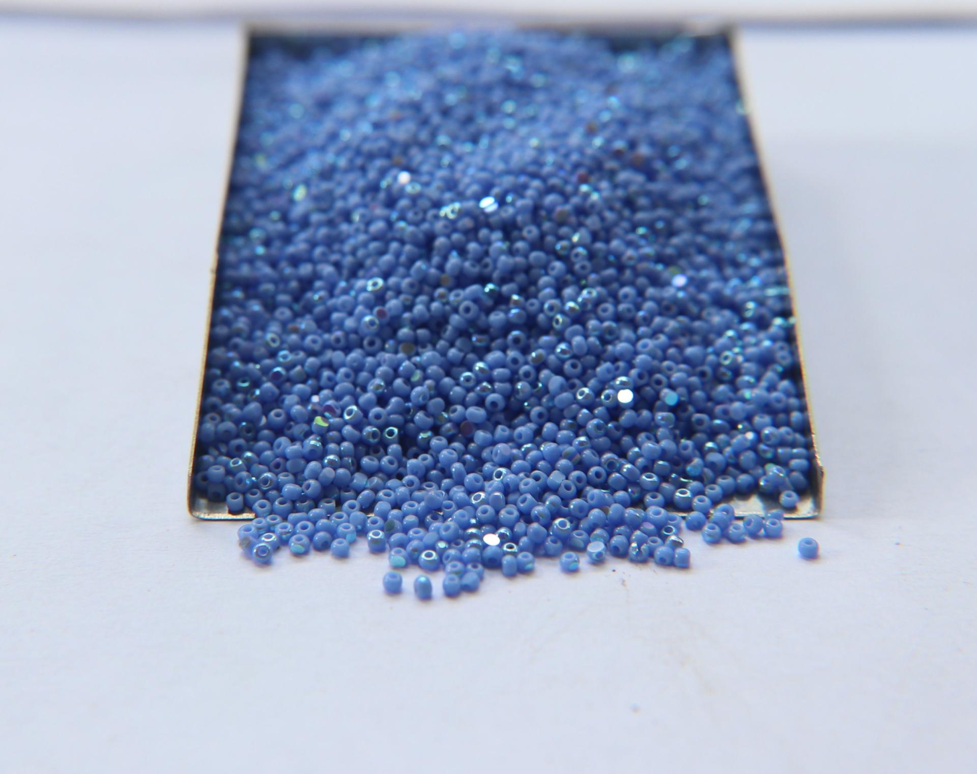 13/0 Charlotte Cut Beads Patina Opaque Light Sapphire Aurore Boreale 10/20/50/250/500 Grams PREMIUM MATERIALS