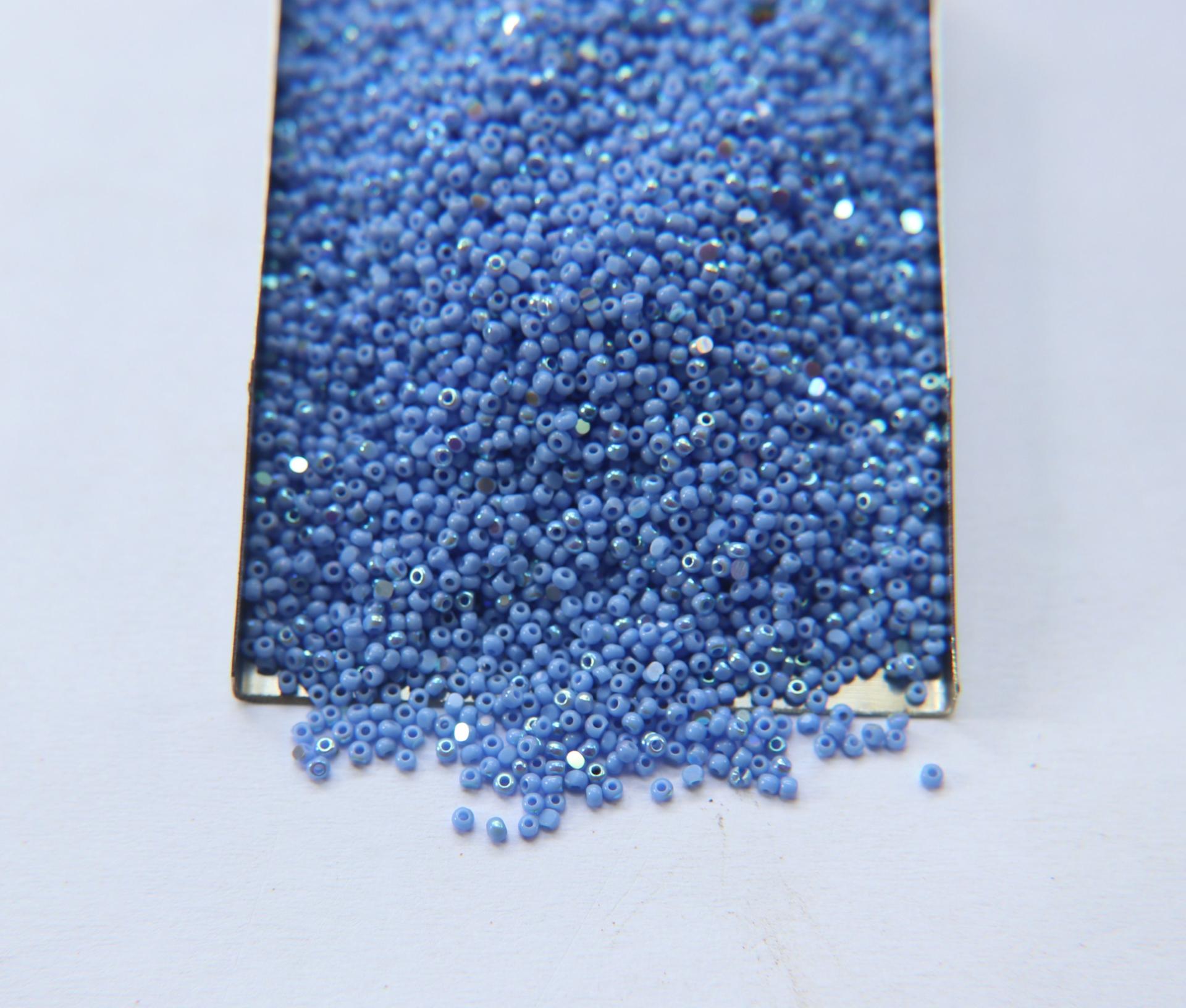 13/0 Charlotte Cut Beads Patina Opaque Light Sapphire Aurore Boreale 10/20/50/250/500 Grams PREMIUM MATERIALS