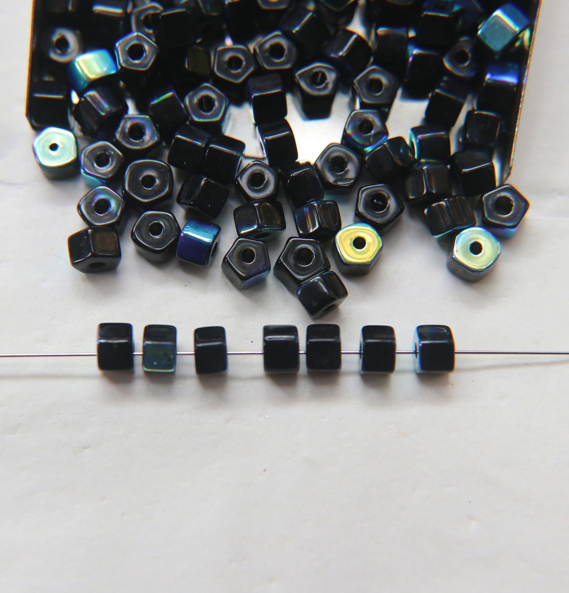 6x4 mm Jet AB Glass beads 36/72/144/288 Pieces spacer beads, wholesale beads