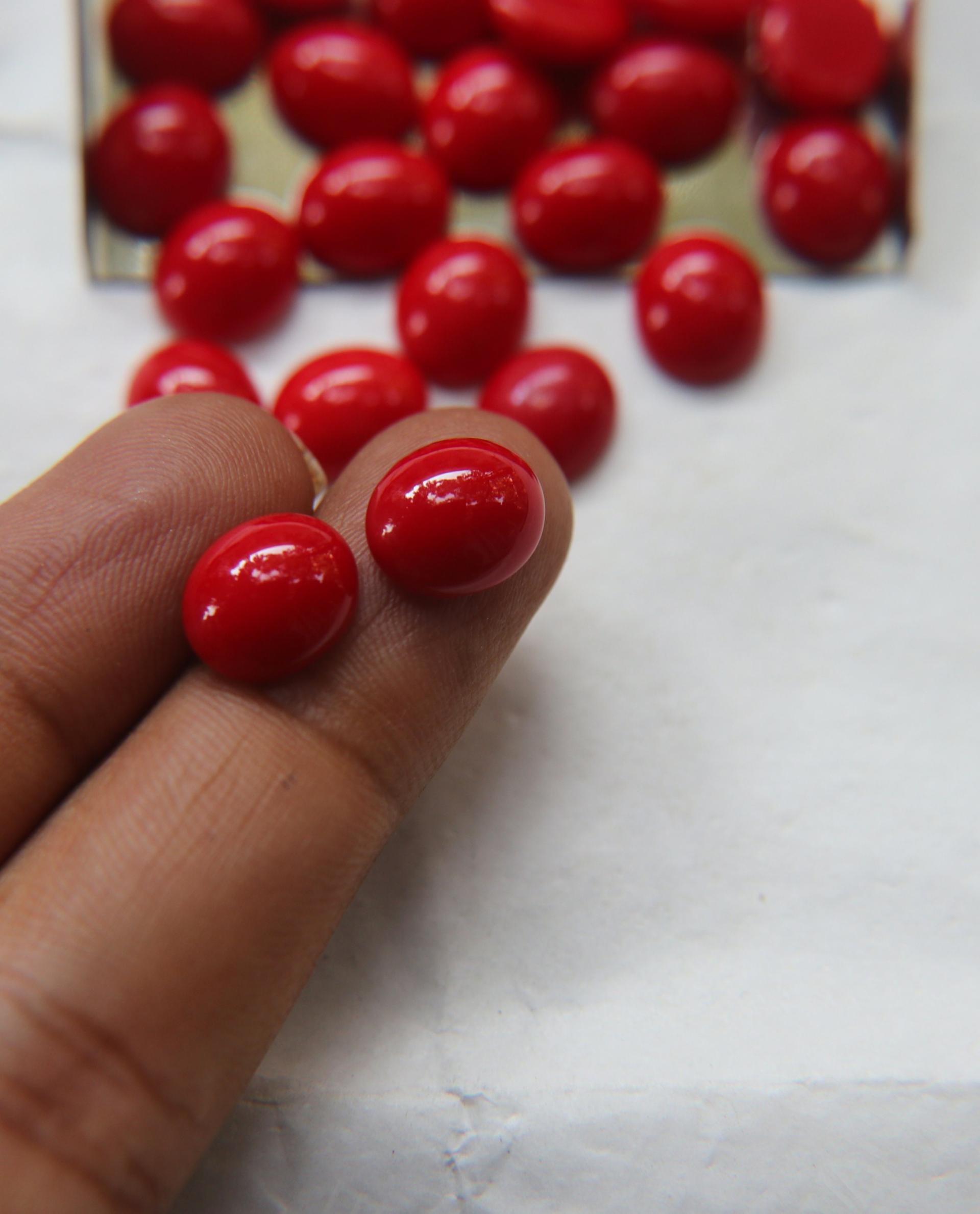 Swarovski 12x10 mm Vintage Opaque Red Coral Flat Back Oval Cabochon Cabs in Crystal foiled 36/72/144 Pieces