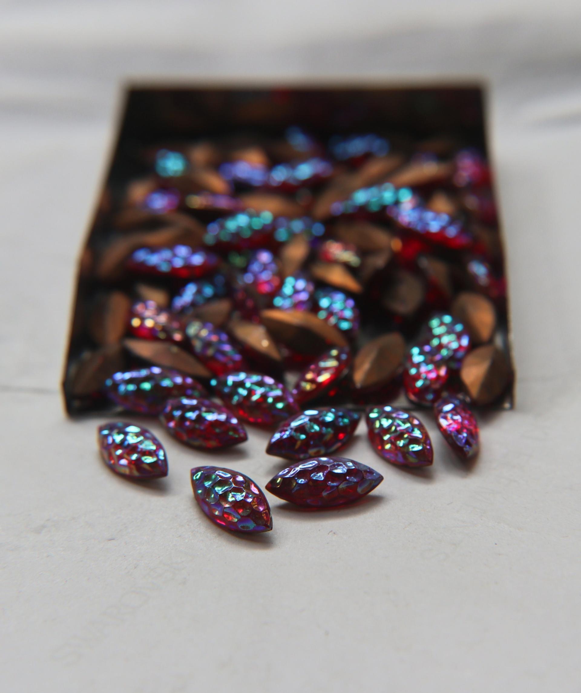 15x7 mm Czech fancy Navette fancy Siam Iridescent foiled 6/24 Pieces Jewery making stones gemstones, fancy opal stones