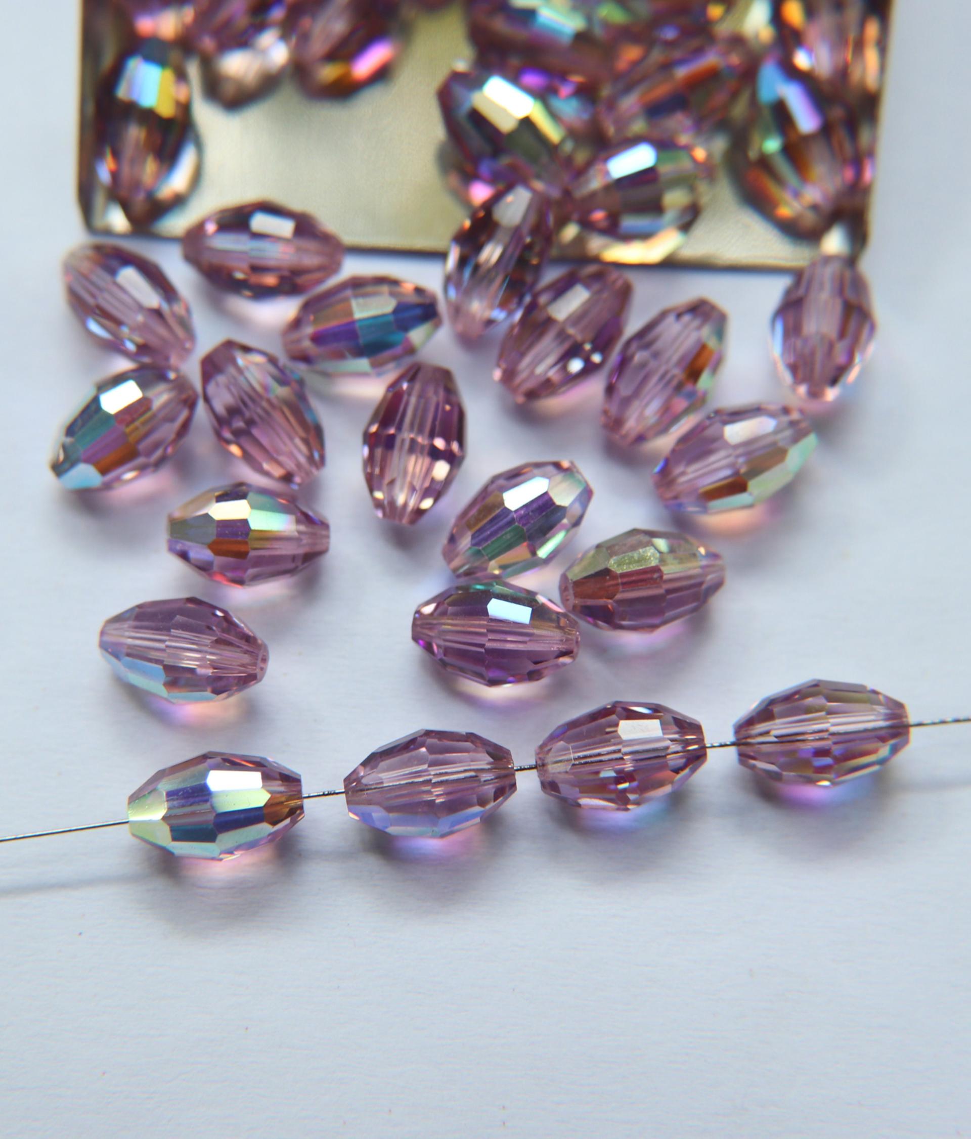 5200 Vintage 12x8 mm Swarovski crystal bead oval shape Light Amethyst Aurore Boreale 2/12/36 Pieces, fancy beads decorations, wedding