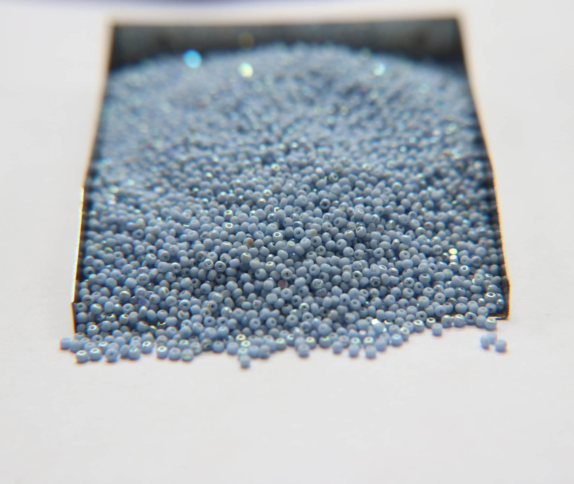 11/0 Charlotte Cut Beads Patina Pale Blue Opaque Aurore Boreale 10/20/50/250/500 Grams PREMIUM MATERIALS, native supply