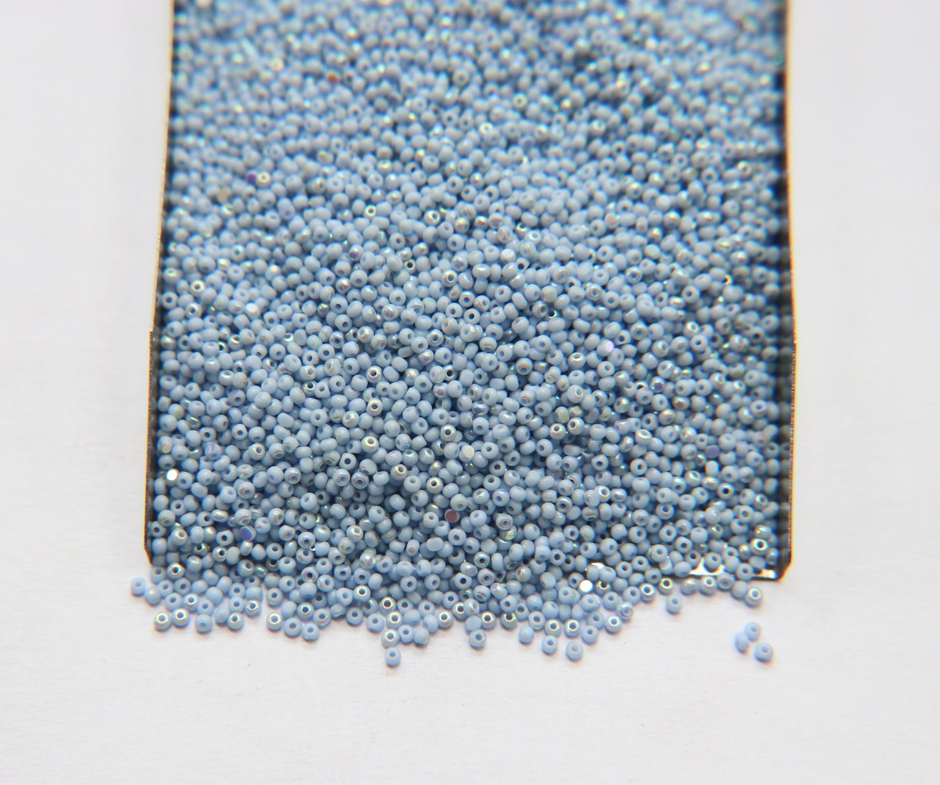 11/0 Charlotte Cut Beads Patina Pale Blue Opaque Aurore Boreale 10/20/50/250/500 Grams PREMIUM MATERIALS, native supply