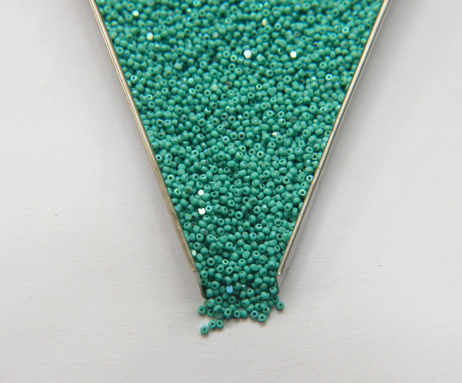 13/0 Charlotte Cut Beads Patina Opaque Aqua Green Aurore Boreale 10/20/50/250/500 Grams PREMIUM MATERIALS, native supply