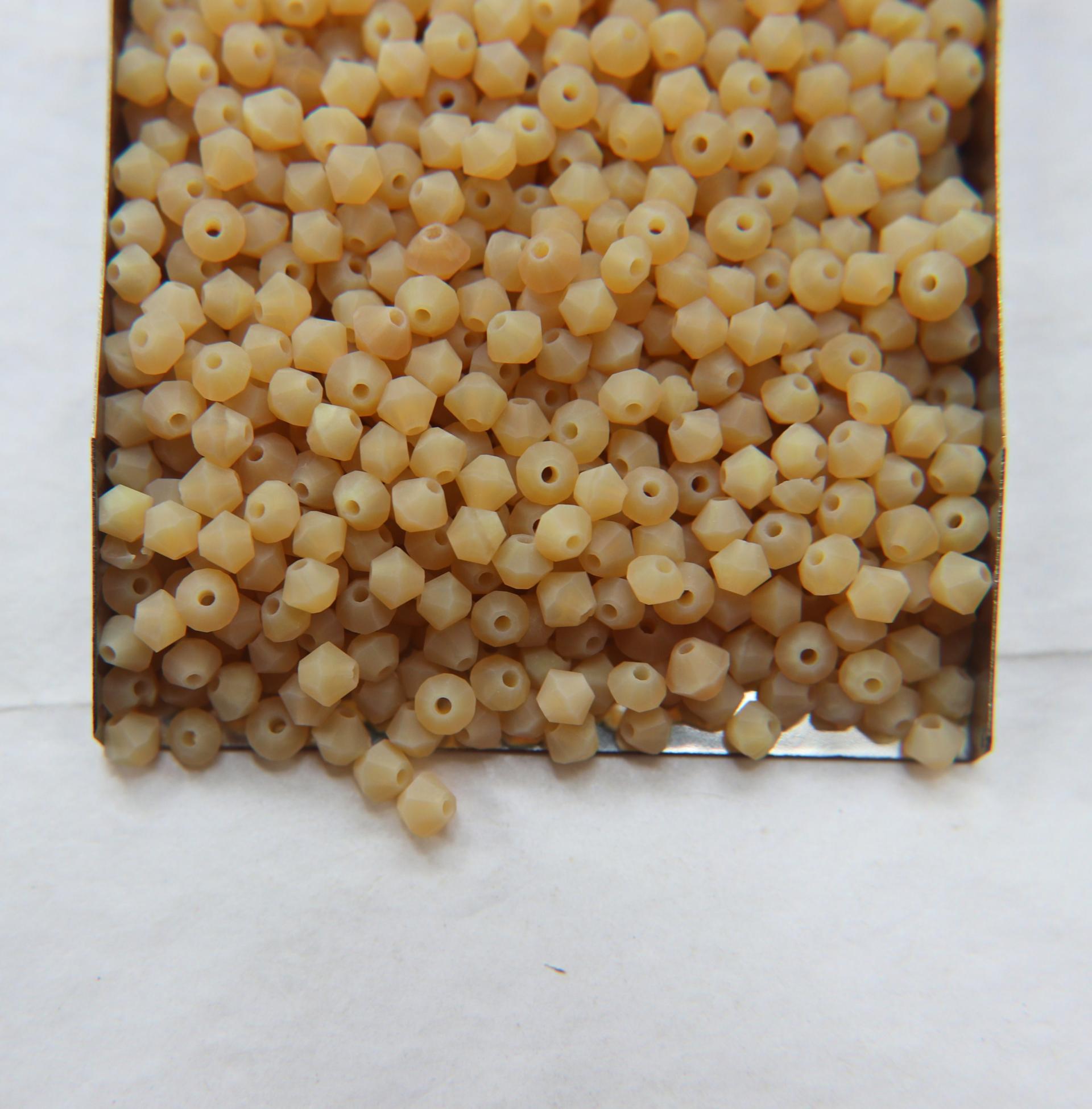4mm Matt Wheat Opal Genuine Czech Bicone Rare Beads 36/72/144/432/720 Pieces embroidery materials, rare jewelry findings, craft supply
