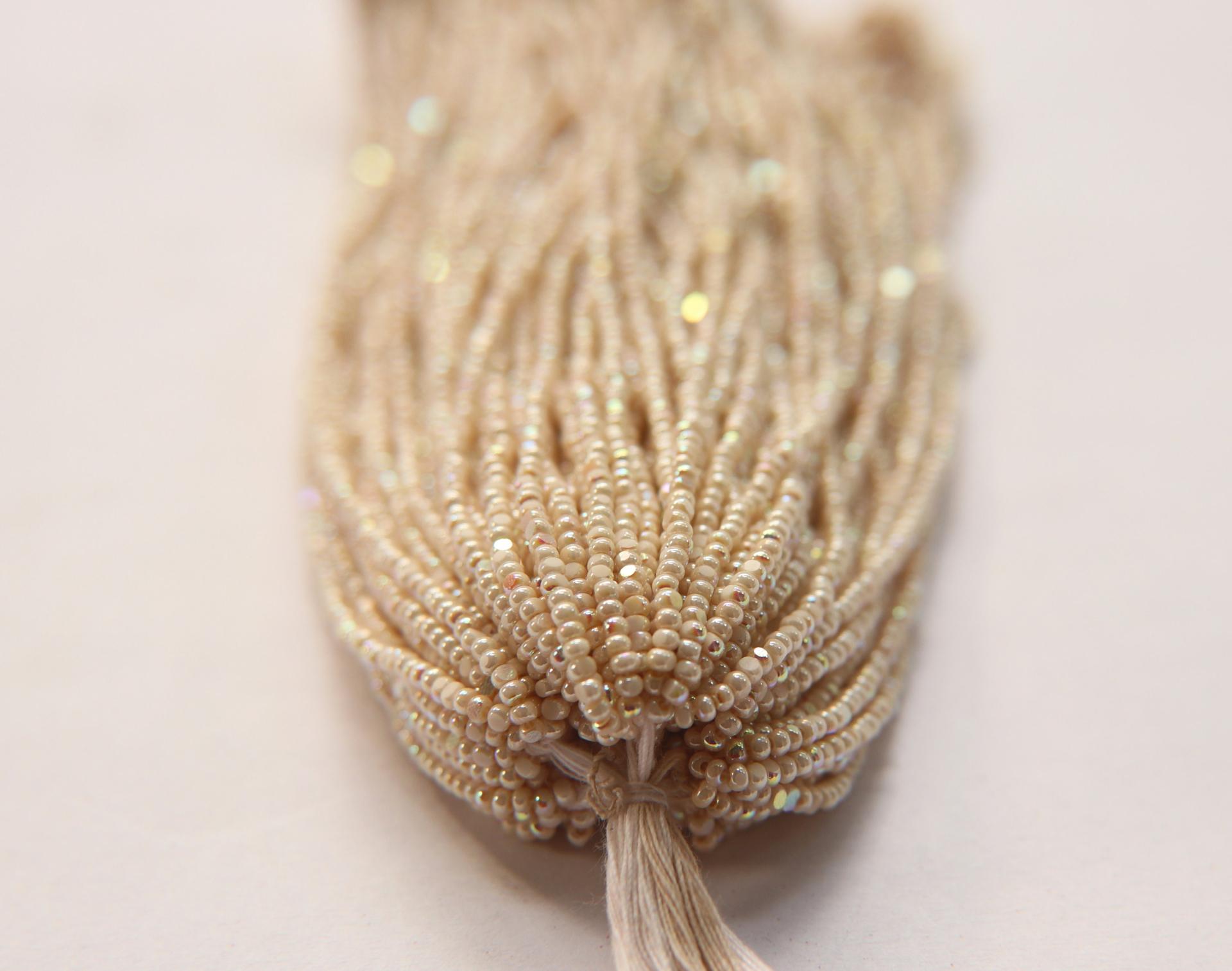 11/0 Hanks Charlotte Cut Beads Patina Ivory Aurore Boreale 1/5/25/50/100 Hanks PREMIUM SEED BEADS, Native Supplies