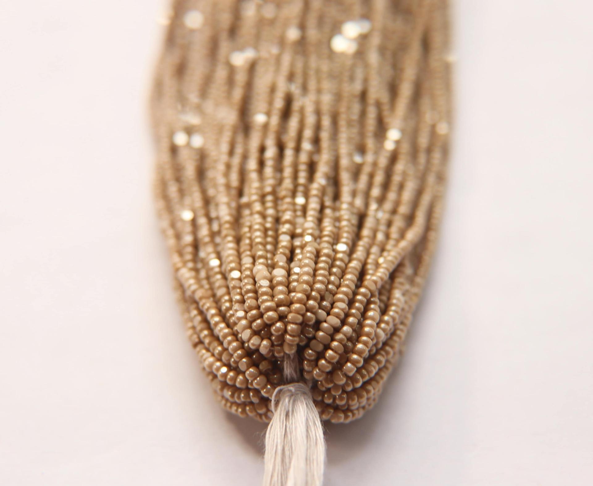 11/0 Hanks Charlotte Cut Beads Dark Beige 2X 1/5/25/50/100 Hanks PREMIUM SEED BEADS, Native Supplies