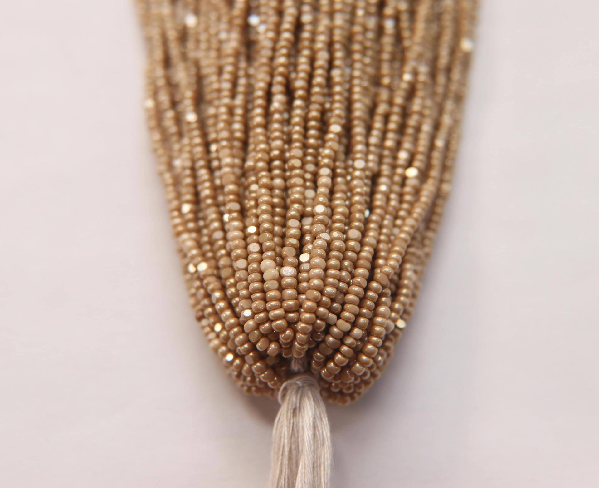 11/0 Hanks Charlotte Cut Beads Dark Beige 2X 1/5/25/50/100 Hanks PREMIUM SEED BEADS, Native Supplies