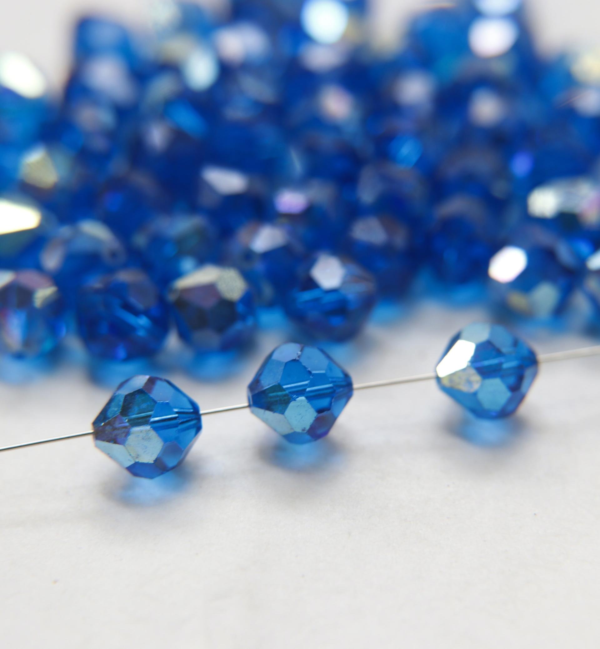 10mm Vintage Swarovski crystal beads, Capri Blue AB Vintage faceted article 5309, 2/6/12/36/72/144 Pieces Vintage findings