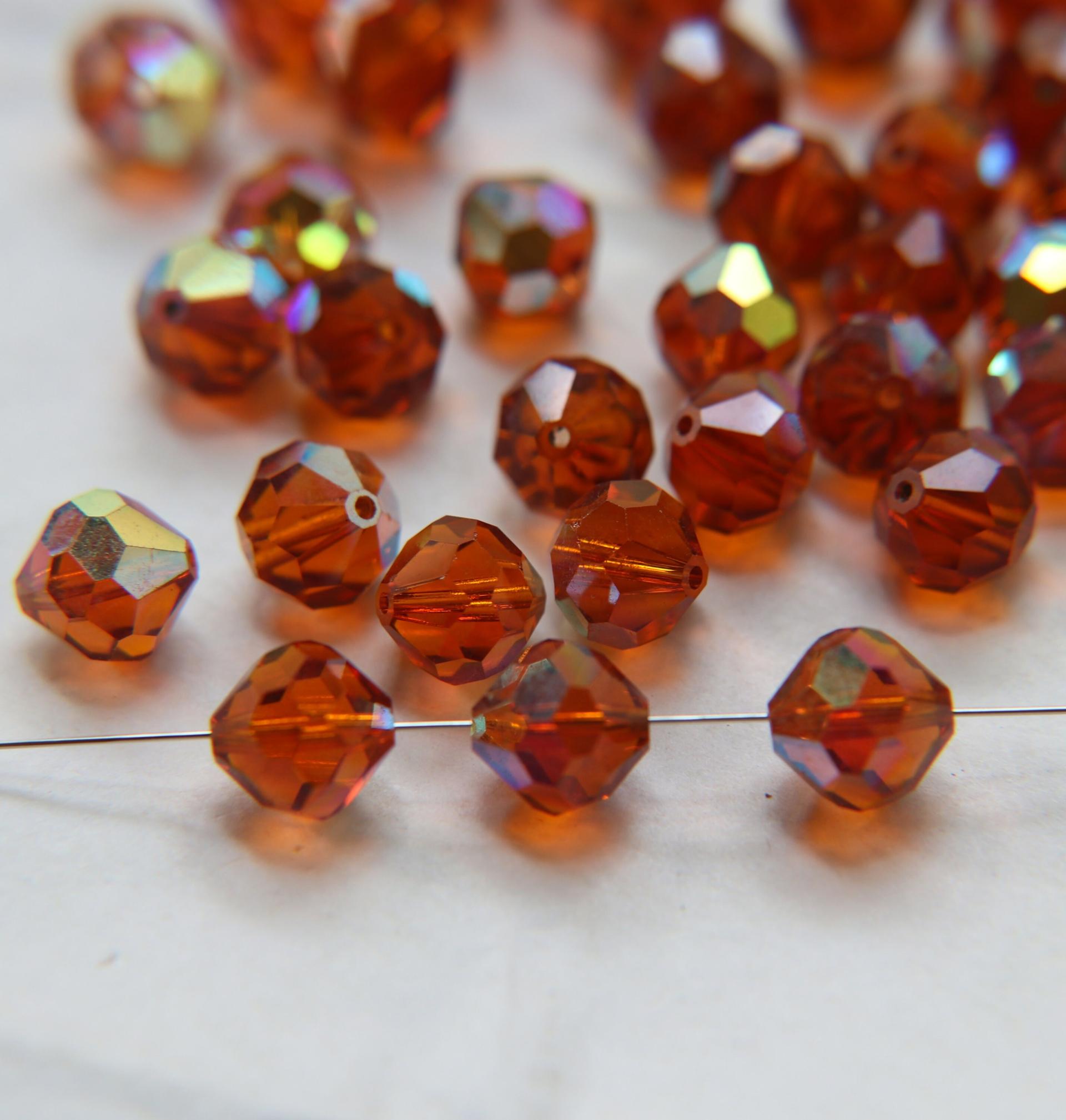 10mm Vintage Swarovski crystal beads, Topaz AB Vintage faceted article 5309, 2/6/12/36/72/144 Pieces Vintage findings